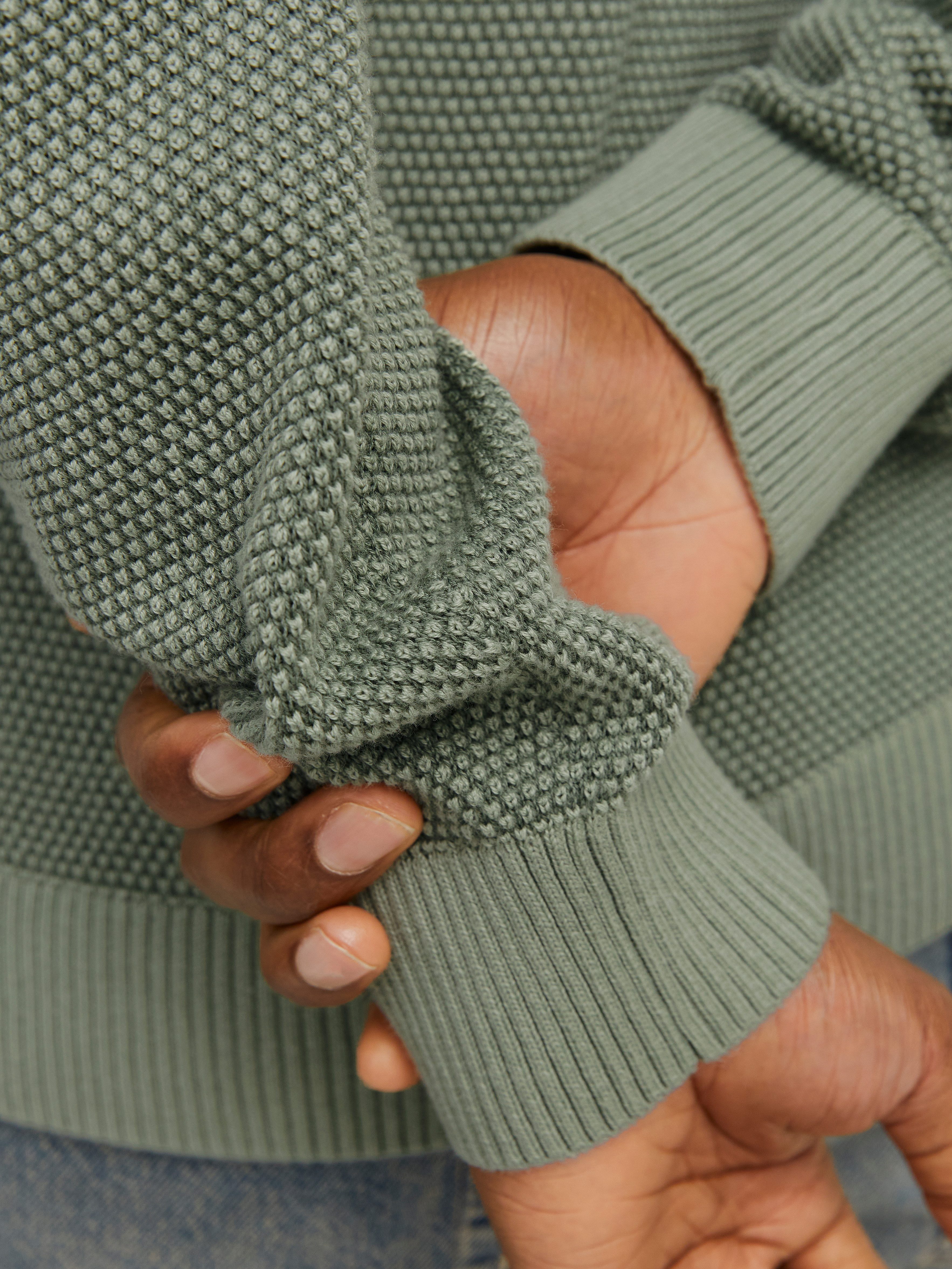 Jack & Jones Rundhalspullover JJEGLOBE KNIT CREW NECK NOOS in Strick Optik