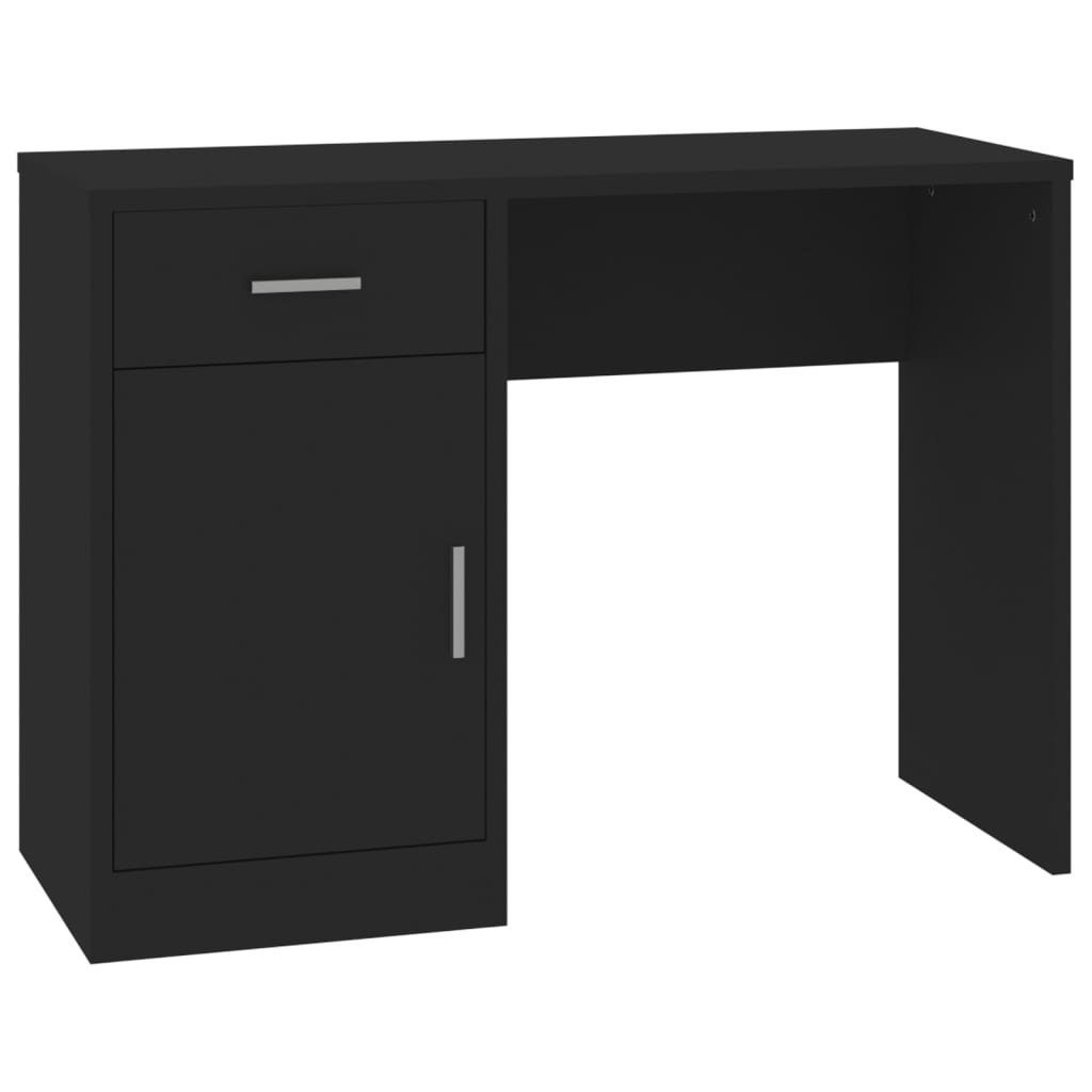 Schwarz Schwarz 100x40x73 cm Stauraum Bürotisch | Schwarz mit vidaXL Schreibtisch Holzwerkstoff Schreibtisch
