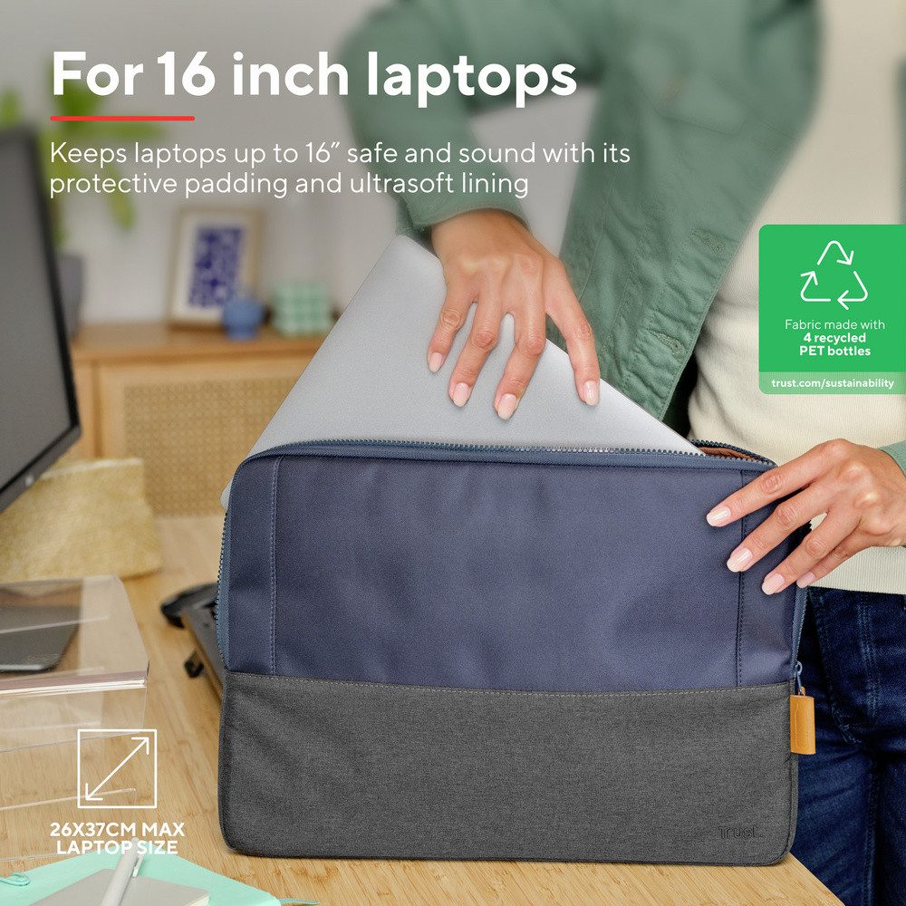 Trust Laptop-Hülle Trust Notebook Hülle LAPTOP SLEEVE Blau