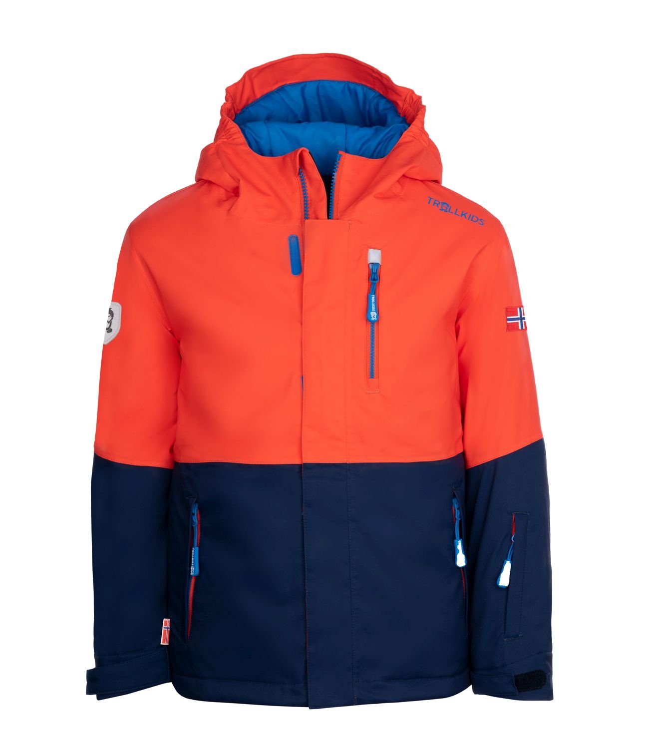 TROLLKIDS Skijacke Hallingdal Orange/Marineblau