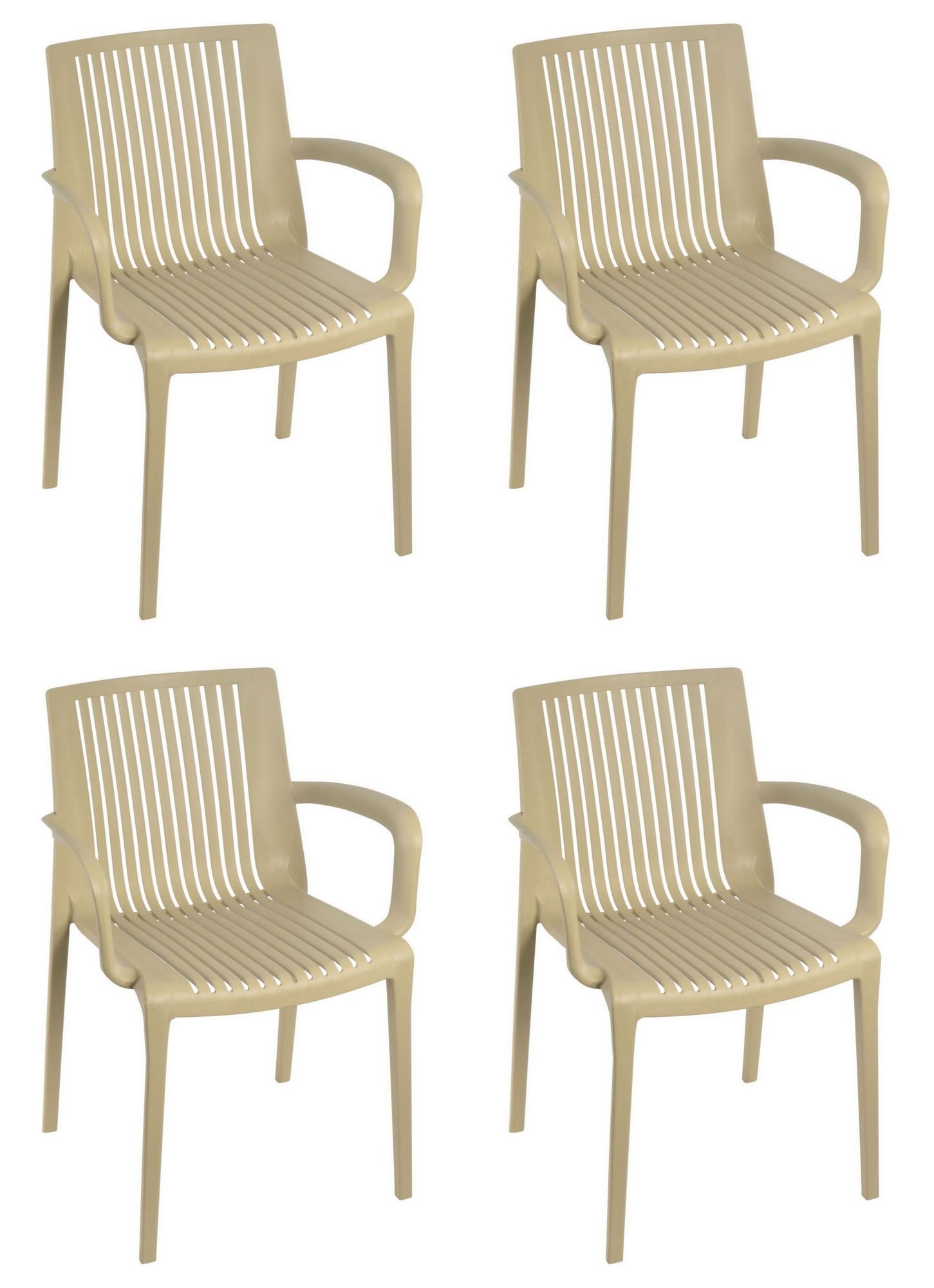 Lesli Living Gartenstuhl Lesli Living Stapelstuhl im 4er-Set "Stretto" taupe
