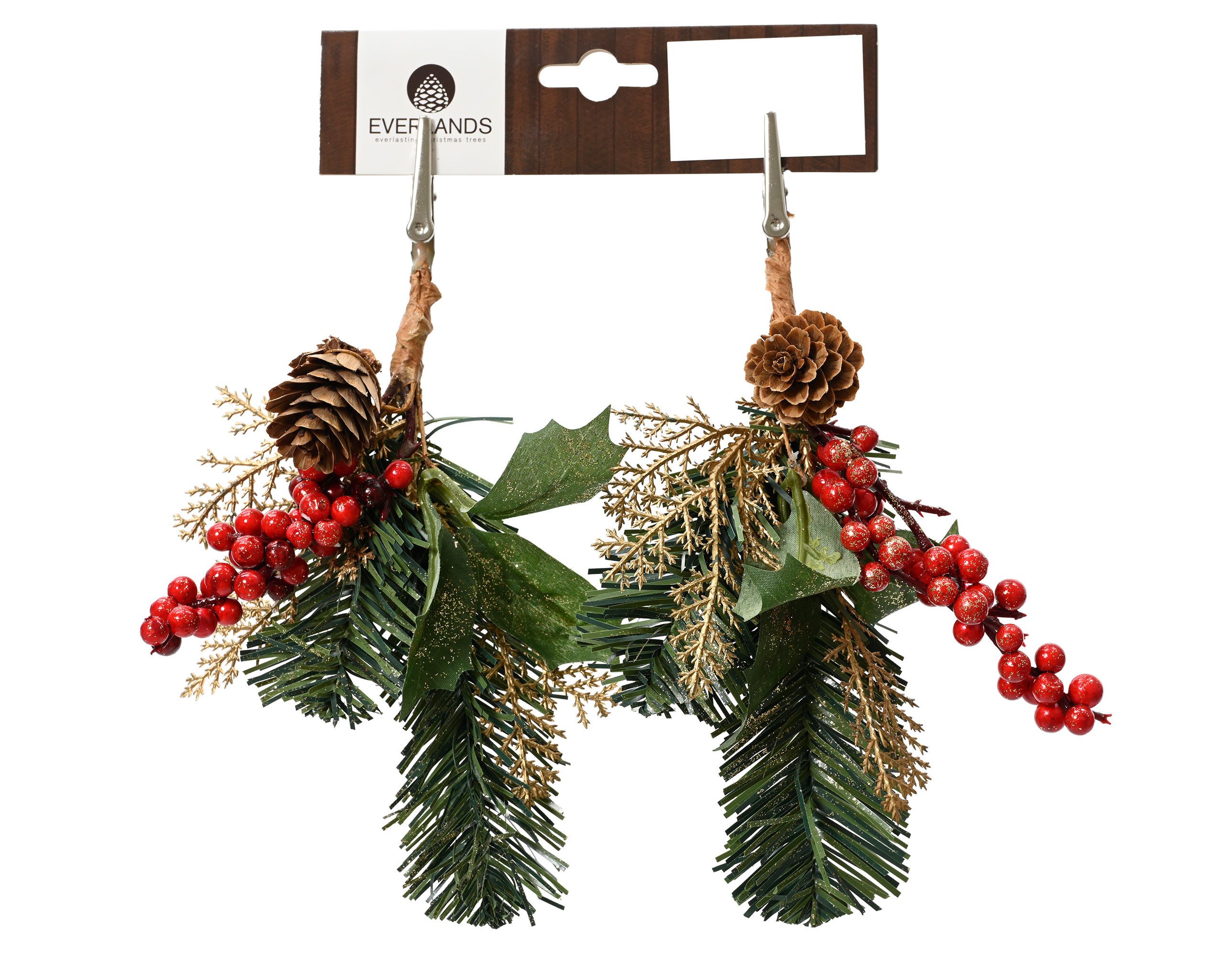 Kunstzweig, Kaemingk, Künstliche Zweige mit Clip 22cm mit Beeren 2er Set Gr günstig online kaufen