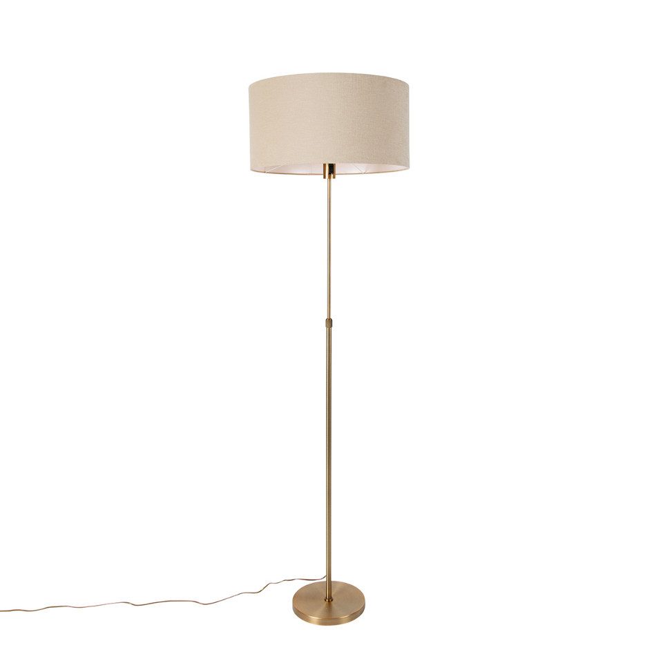 Qazqa Stehlampe Parte stof, ohne Leuchtmittel, E27, Bronze, Design, Stahl, günstig online kaufen