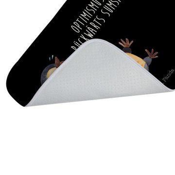 Badematte Pinguin lachend - Schwarz - Geschenk, Badteppich, haha, Badezimmermat Mr. & Mrs. Panda, Höhe 1 mm, 100% Polyester, rechteckig