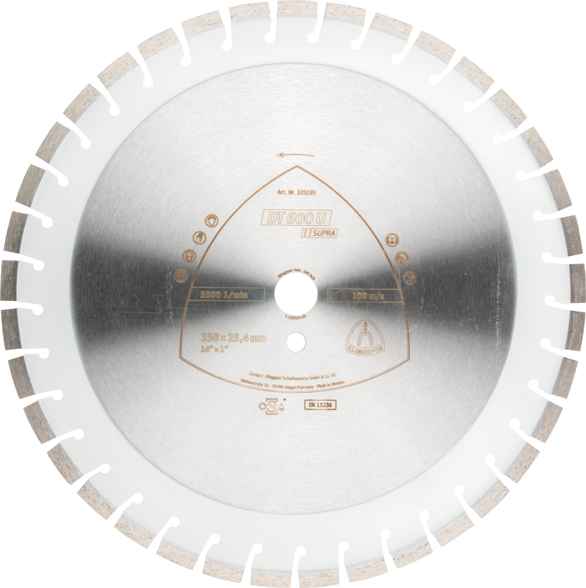 Klingspor Отрезные диски Klingspor DT 600 U Supra Diamanttrennscheibe 350 x 3 x 20 mm - 325194