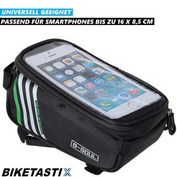 MAVURA Fahrradtasche BIKETASTIX Fahrrad Rahmentasche Handytasche Lenkertasche, Wasserdicht Oberrohrtasche Handyhalter Rahmen Tasche Oberrohr