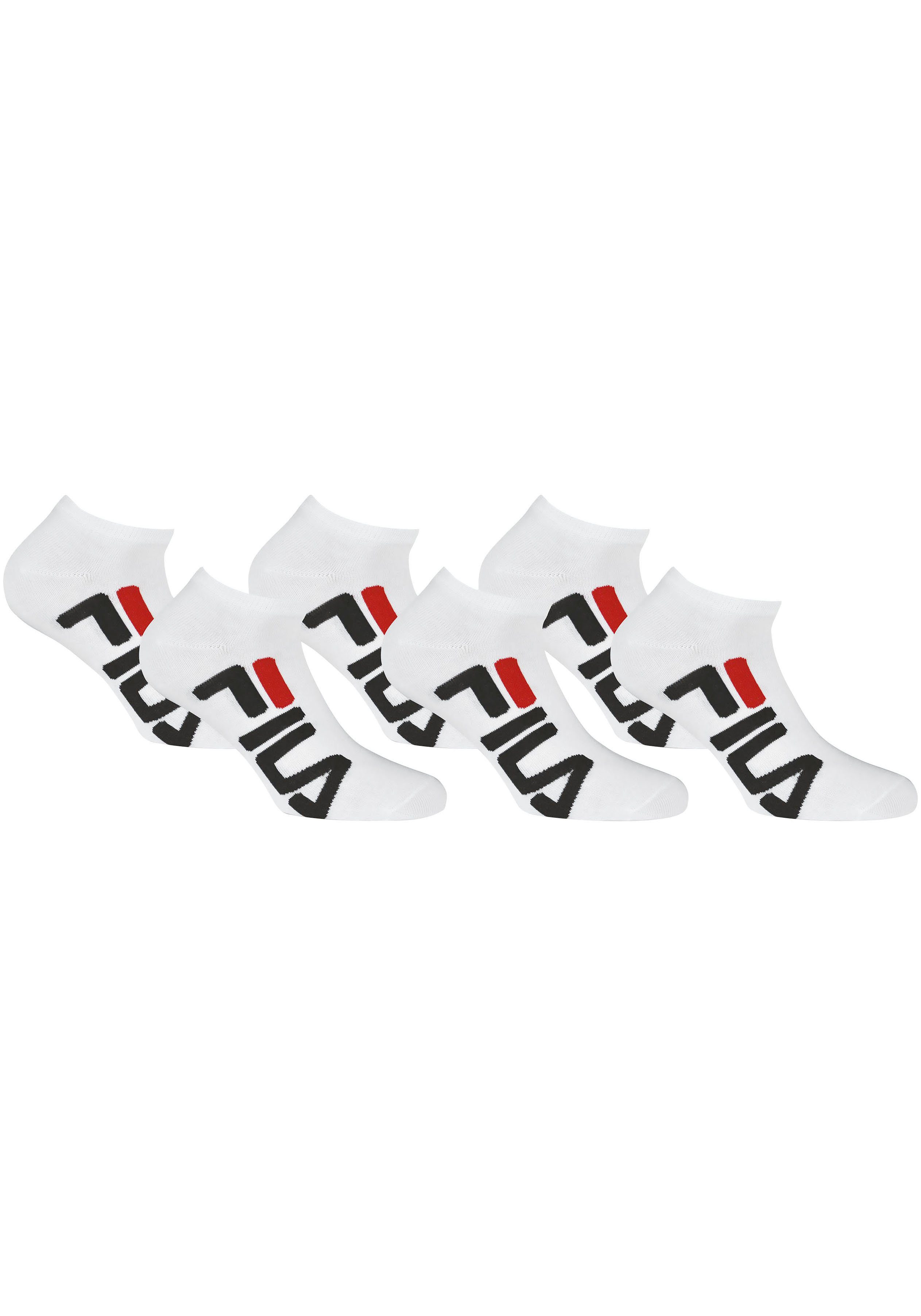 Großer Fila Sneakersocken 6-Paar) white Markenschriftzug seitlich (Packung,