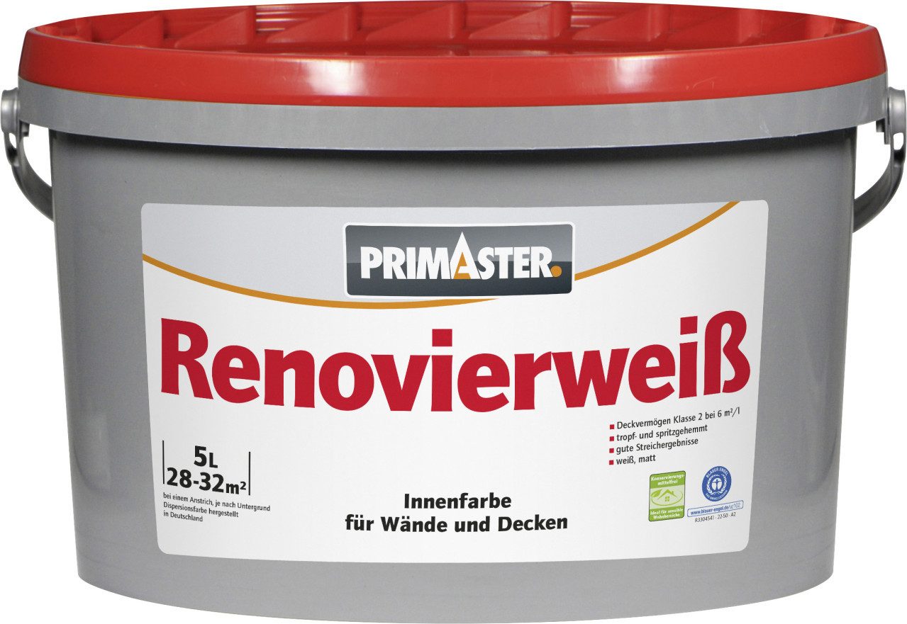 Primaster Wandfarbe Primaster Renovierweiß konservierungsmittelfrei 5