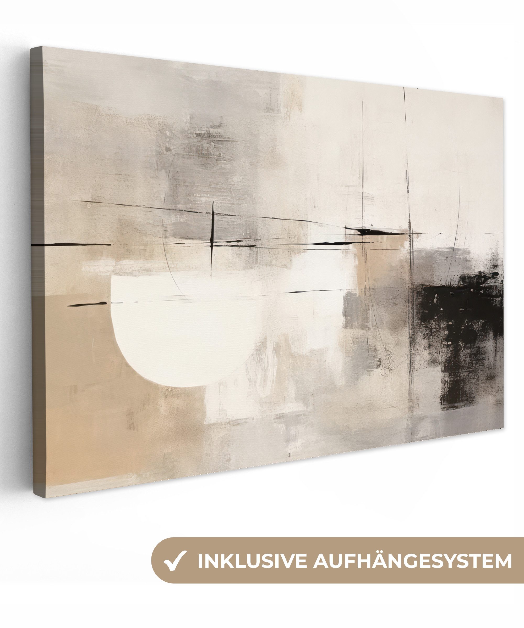 OneMillionCanvasses® Leinwandbild Abstrakt - Kunst - Grau, Fotodruck (1 St) günstig online kaufen