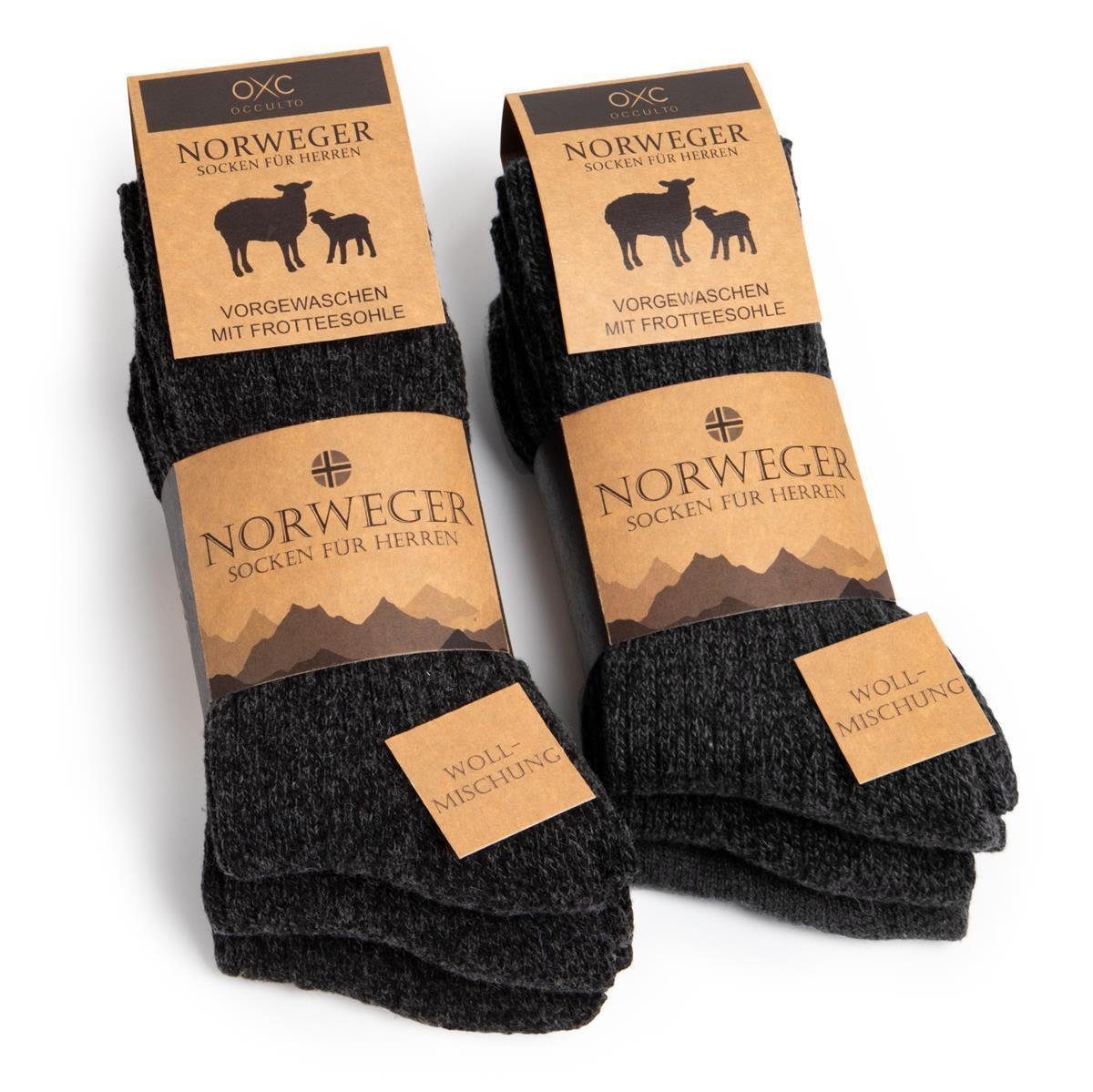 Herren Finn) OCCULTO Norwegersocken Pack Socken (Modell: Norweger Occutlo Anthra 6er (6-Paar)