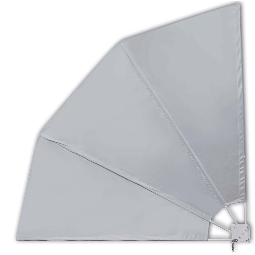 vidaXL Sonnenschirm Faltbarer Balkonfächer Grau 210×210 cm, Balkonfächer Grau 210x210cm Balkonsichtschutz Seitenmarkise Terrasse
