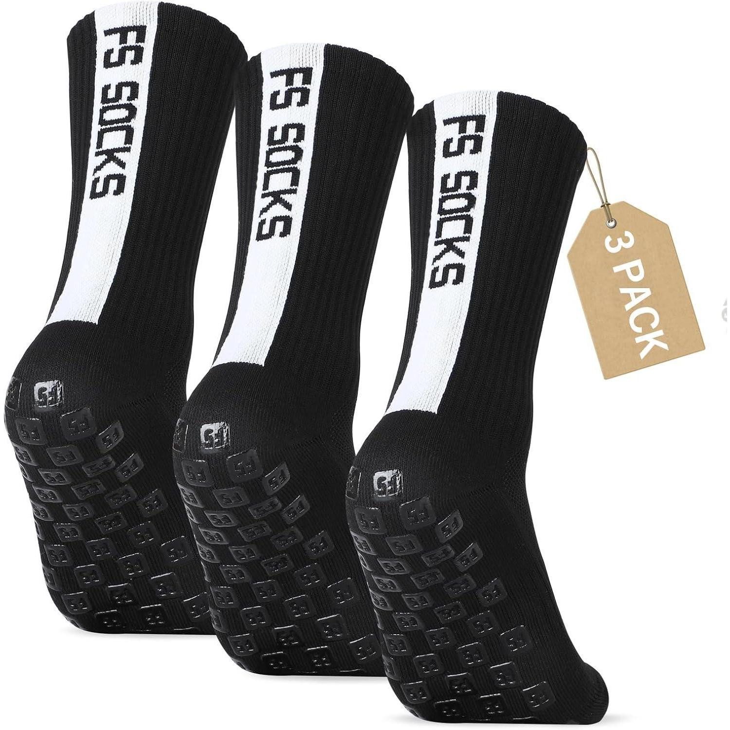 LuxusKollektion Fußballstutzen Fußball socken mit Grip 39-46 schwarz