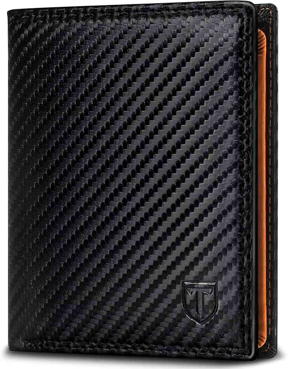 TEEHON Geldbörse Herren-Geldbörse aus echtem Leder, mit RFID/NFC Blockierung (1-tlg., 13 Kreditkartenfächer, 2 Geldscheinfächer), Klassische Geldbörse, mit Geschenkbox, Schwarz