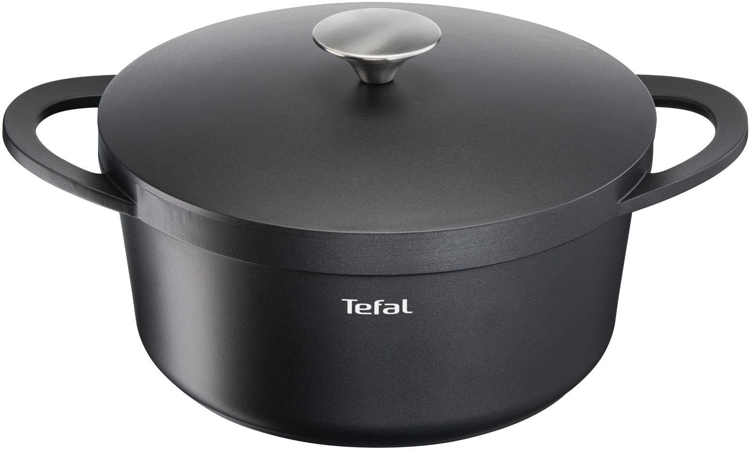 Tefal Schmortopf Trattoria Кастрюли жаровни mit Deckel, Aluminiumguss (1-tlg), Antihaftversiegelung, für alle Herdarten geeignet, Induktion, E21844