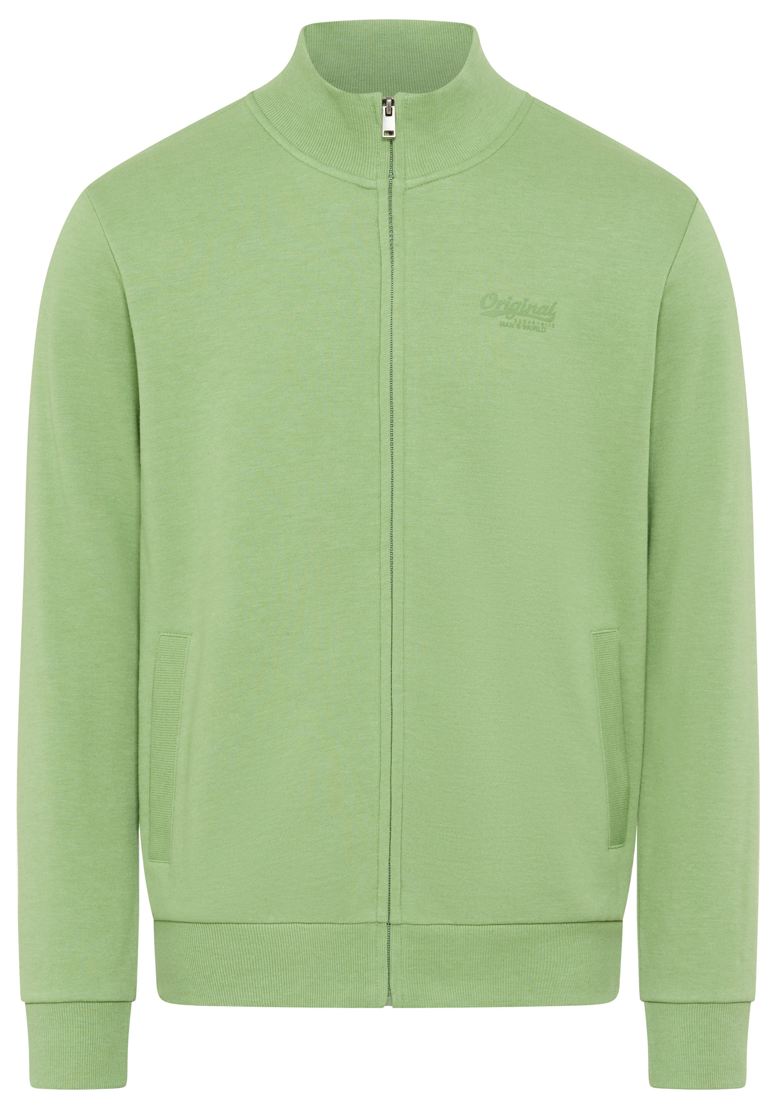 Man's World Sweatjacke Stehkragen und dezentem Logodruck – Bild 5 von 5