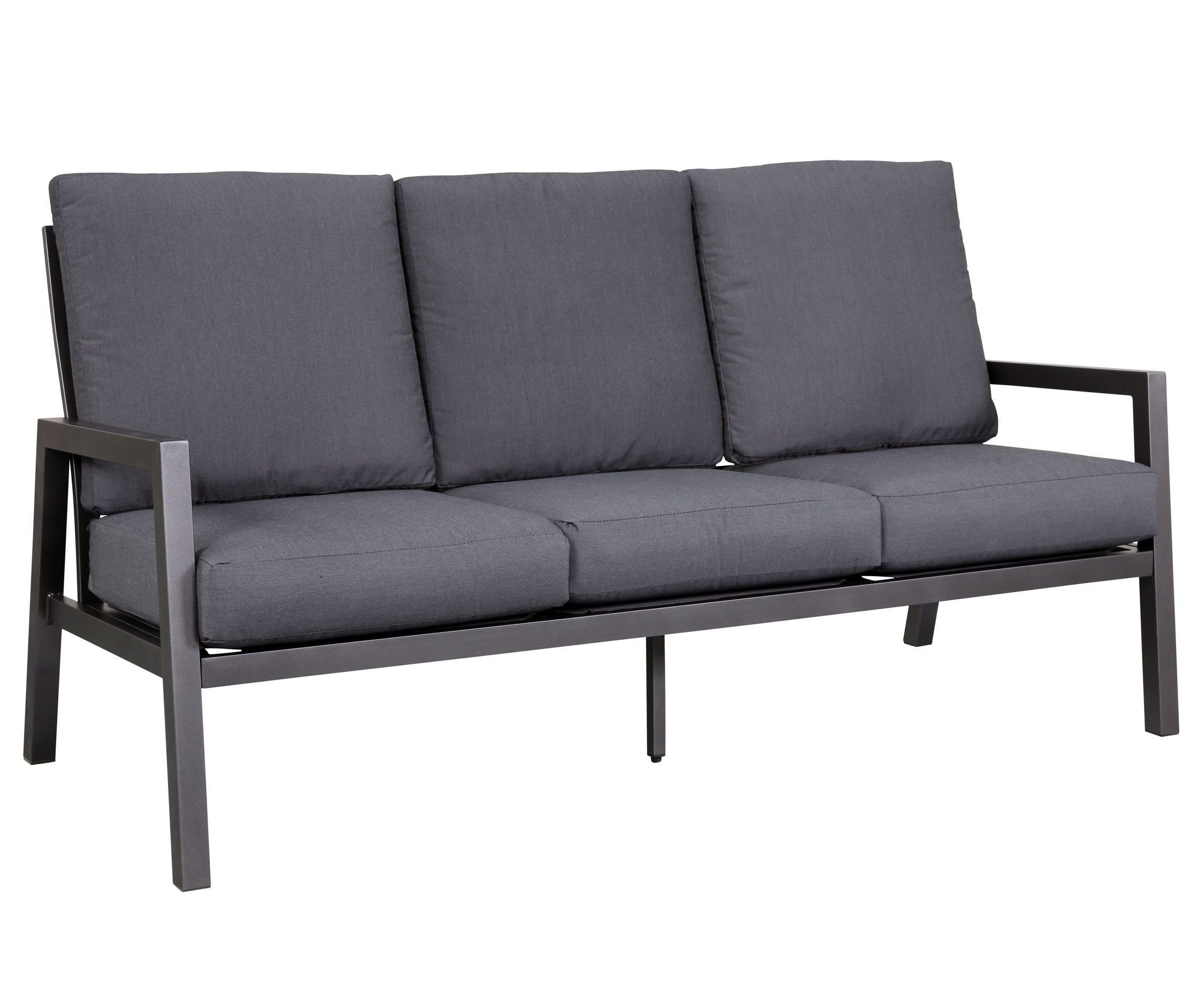 Gardissimo Gartenbank 3 Sitzer Alu Lounge Sofa Sessel Gartensofa Bank Ontario Garten (Spar-Set, inkl. Kissen), wetterfest pflegeleicht inkl. Kissen mit Reißverschluss