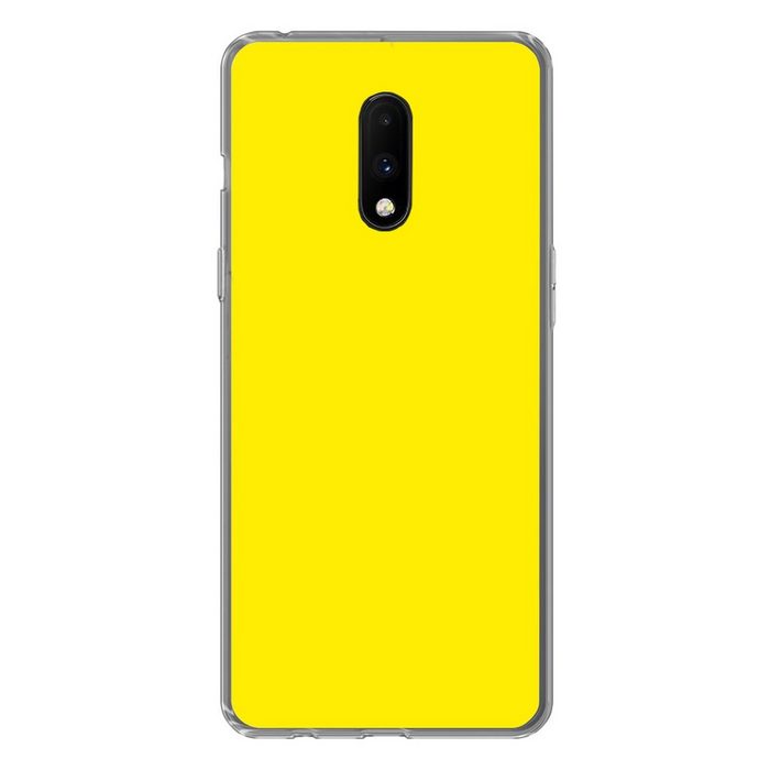 MuchoWow Handyhülle Gelb - Zitrone - Neon - Muster Phone Case Handyhülle OnePlus 7 Silikon Schutzhülle