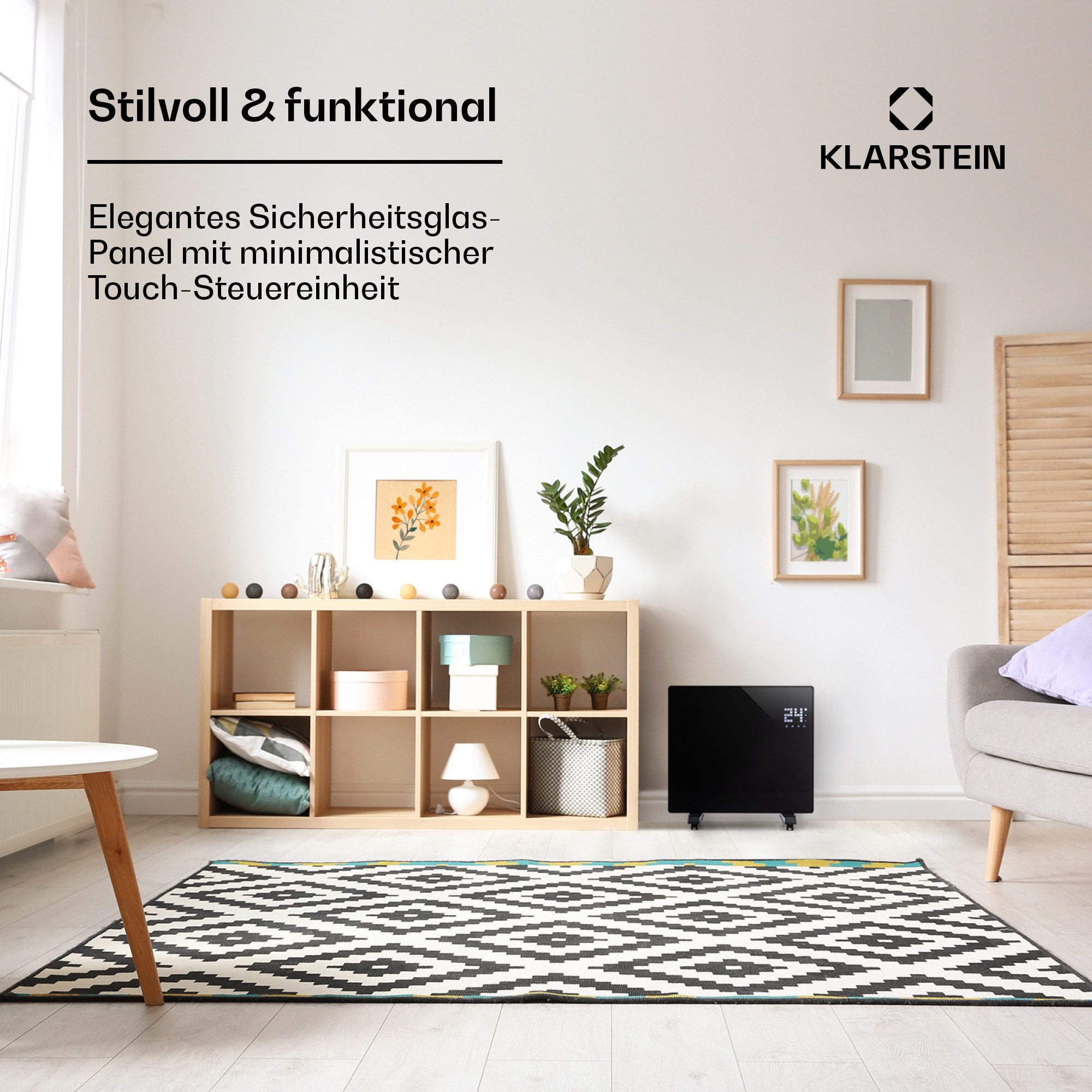 Klarstein Heizstrahler Bornholm Single, Konvektorheizung elektrisch Elektrokoheizung energiesparend Heizkörper