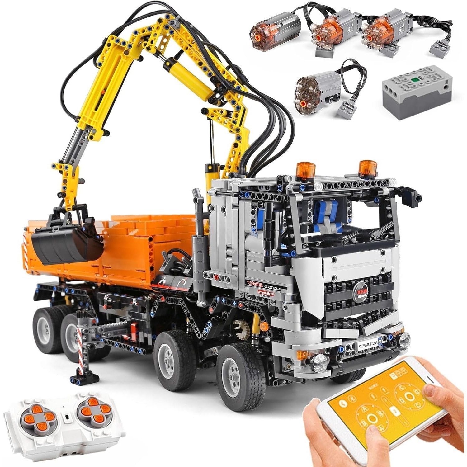 Mould King 19007 RC Pneumatischer Muldenkipper Konstruktionsspielsteine günstig online kaufen