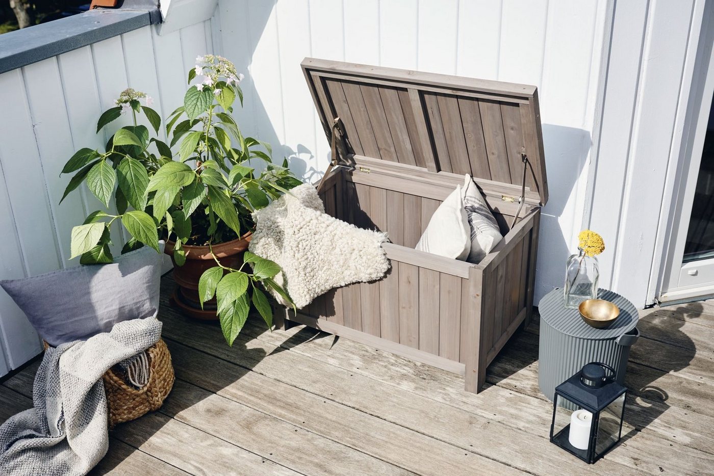 Thumbnail - BUTENKIST Gartenbox HENRIETTE, Aufbewahrung aus Holz, Aufbewahrungsbox, für Balkon, Garten, Terrasse