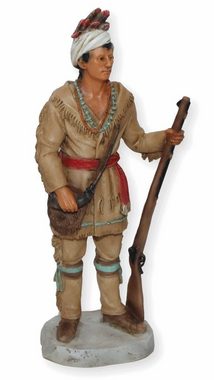 Castagna Dekofigur Native American Figur Häuptling Tahchee H 17 cm stehend mit Tasche und Gewehr in Hand