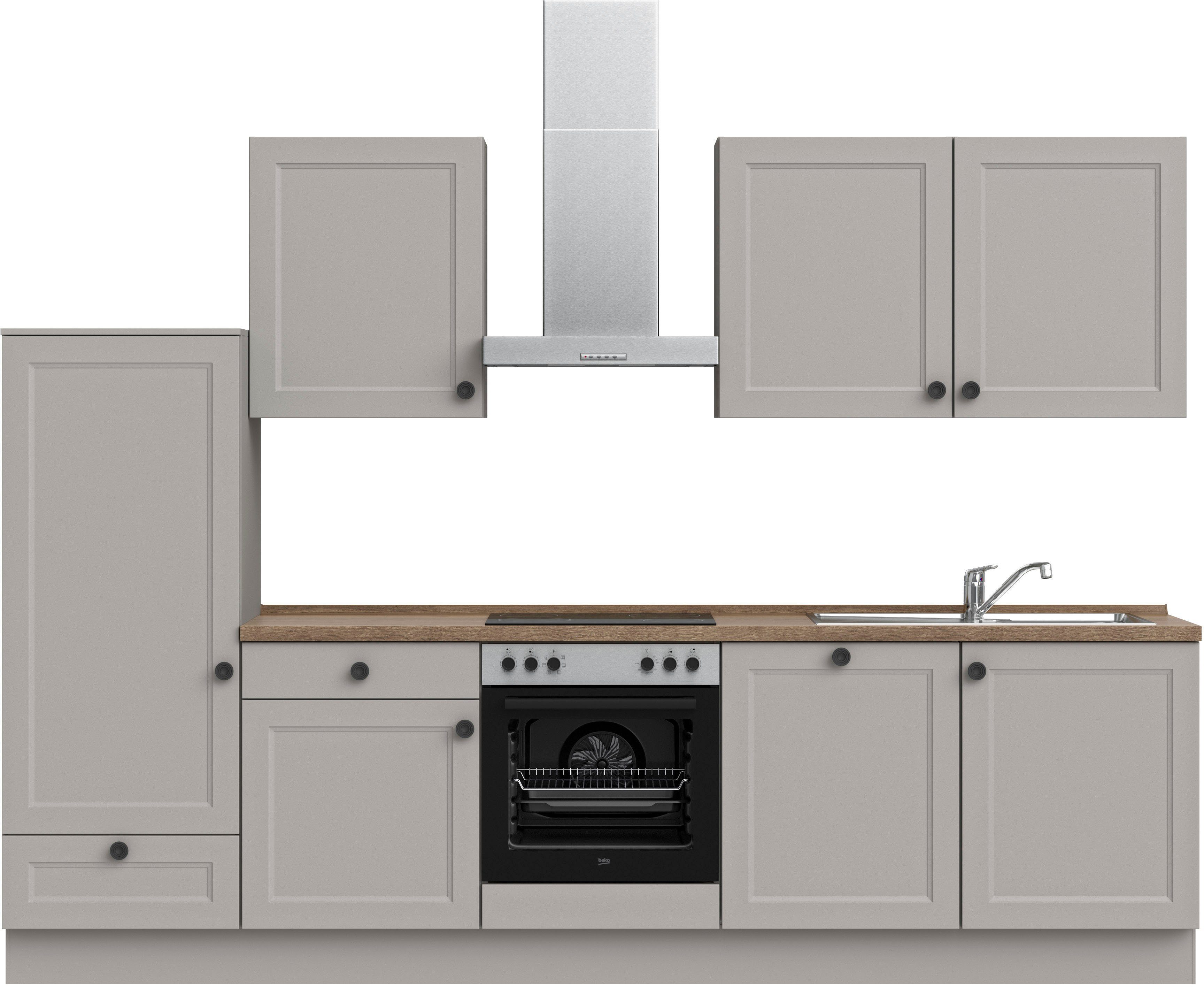 nobilia® Küchenzeile "Cascada basic", vormontiert, Ausrichtung wählbar, Breite 300 cm, ohne E-Geräte
