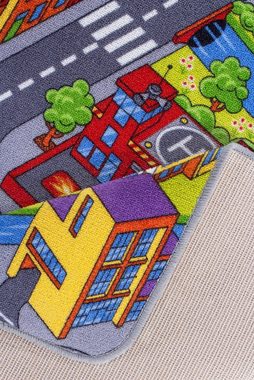Kinderteppich »Straße«, Andiamo, rechteckig, Höhe: 5 mm, Straßen-Spiel-Teppich, Straßenbreite: 8,5 cm, Kinderzimmer