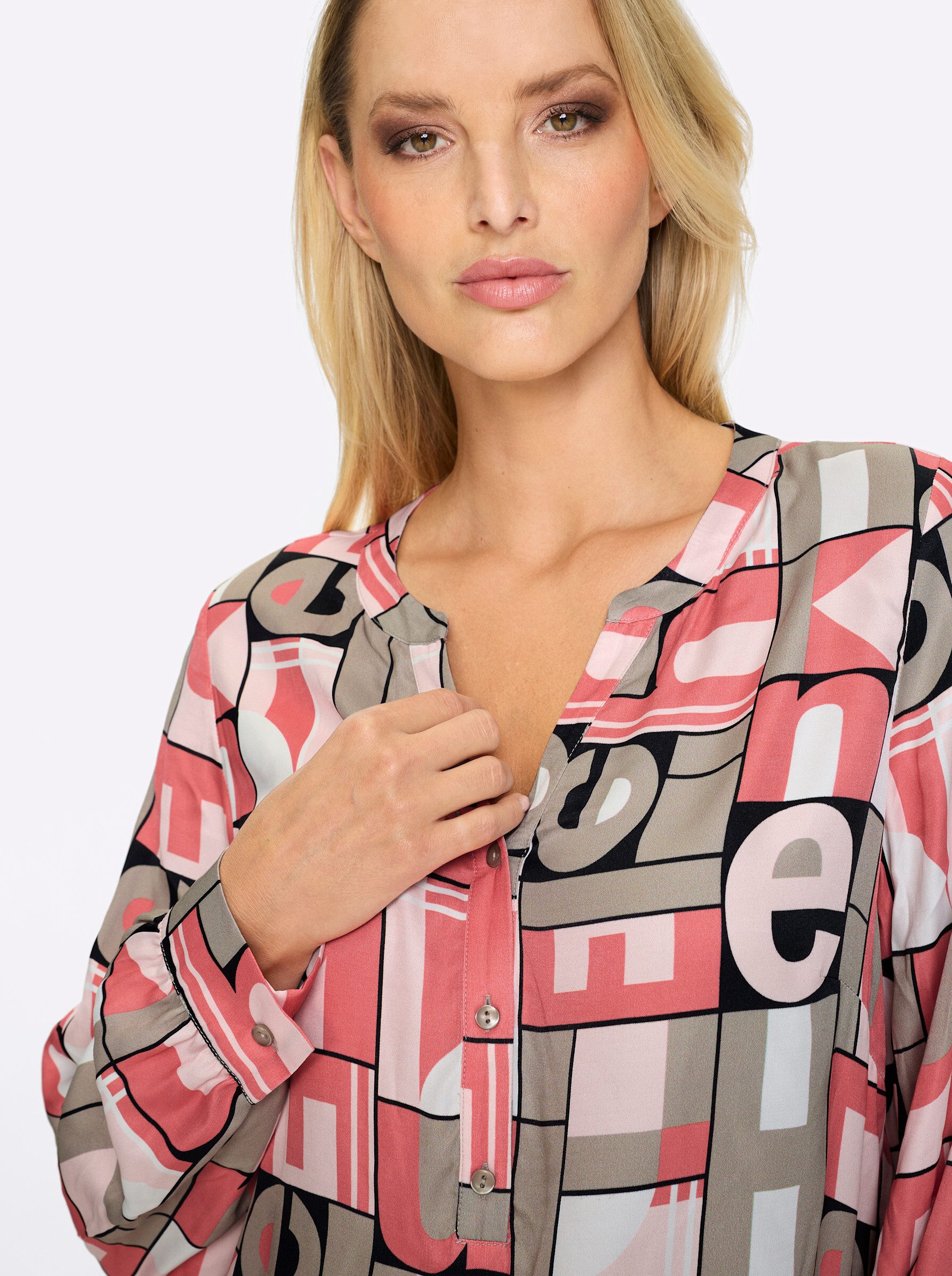 heine Klassische Bluse Druck-Bluse Langarm