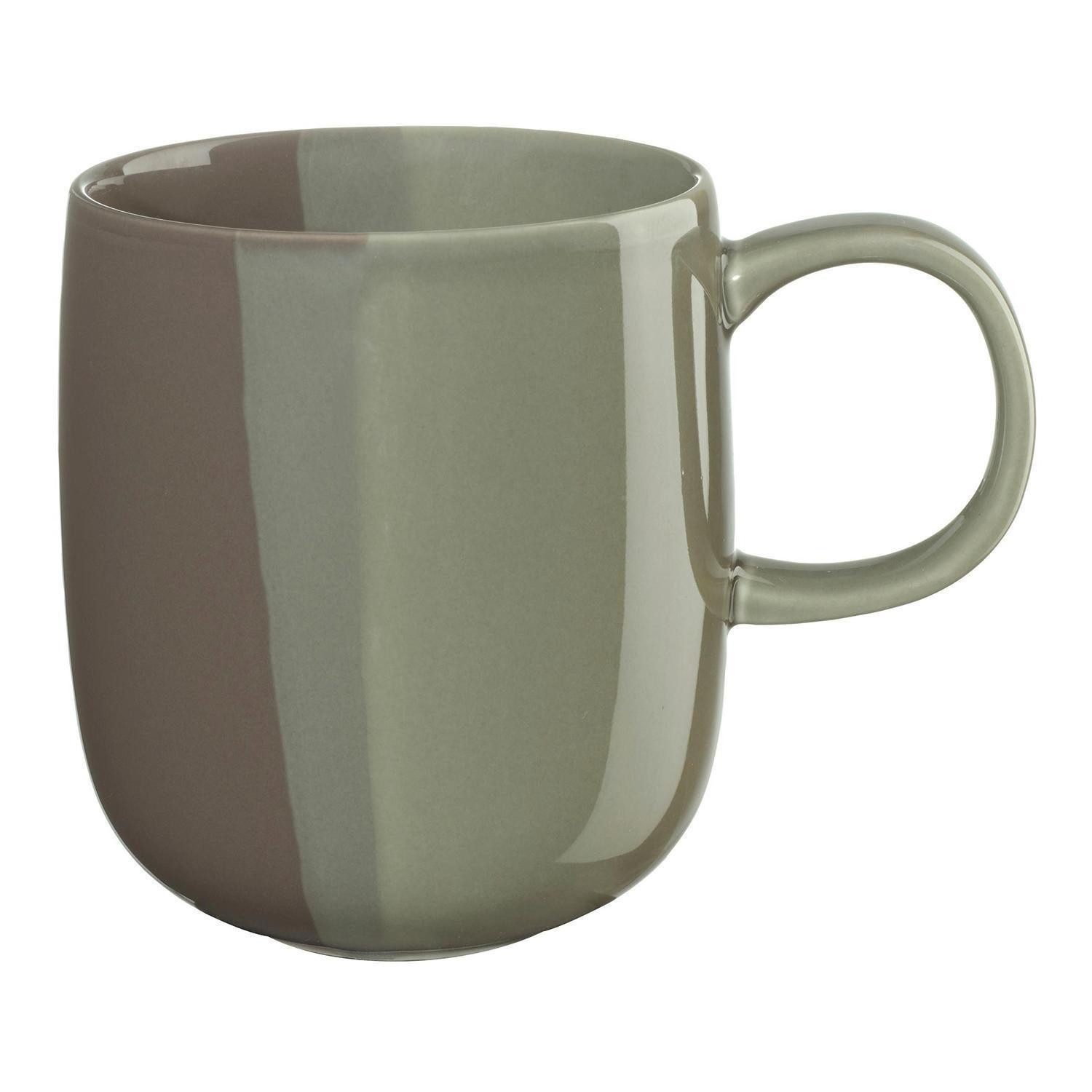ASA SELECTION Tasse Kaffeetasse JOY, 400 ml, Dunkelbraun, Grün, 1-tlg., Porzellan, spülmaschinengeeignet