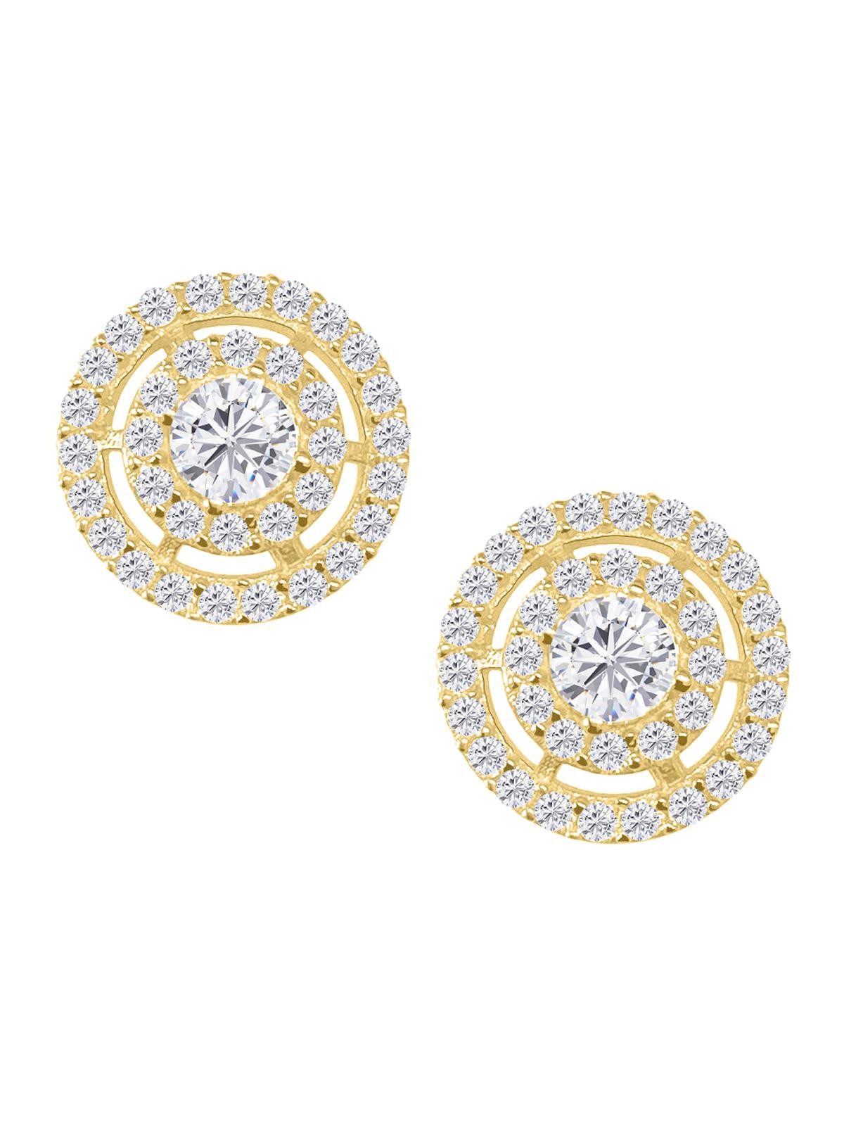 My Gold Paar Ohrstecker Damen Ohrringe Gold 333 mit Zirkonia Ø 9.5mm (Set, 2-tlg., inkl. Schmuckbox), Geschenke