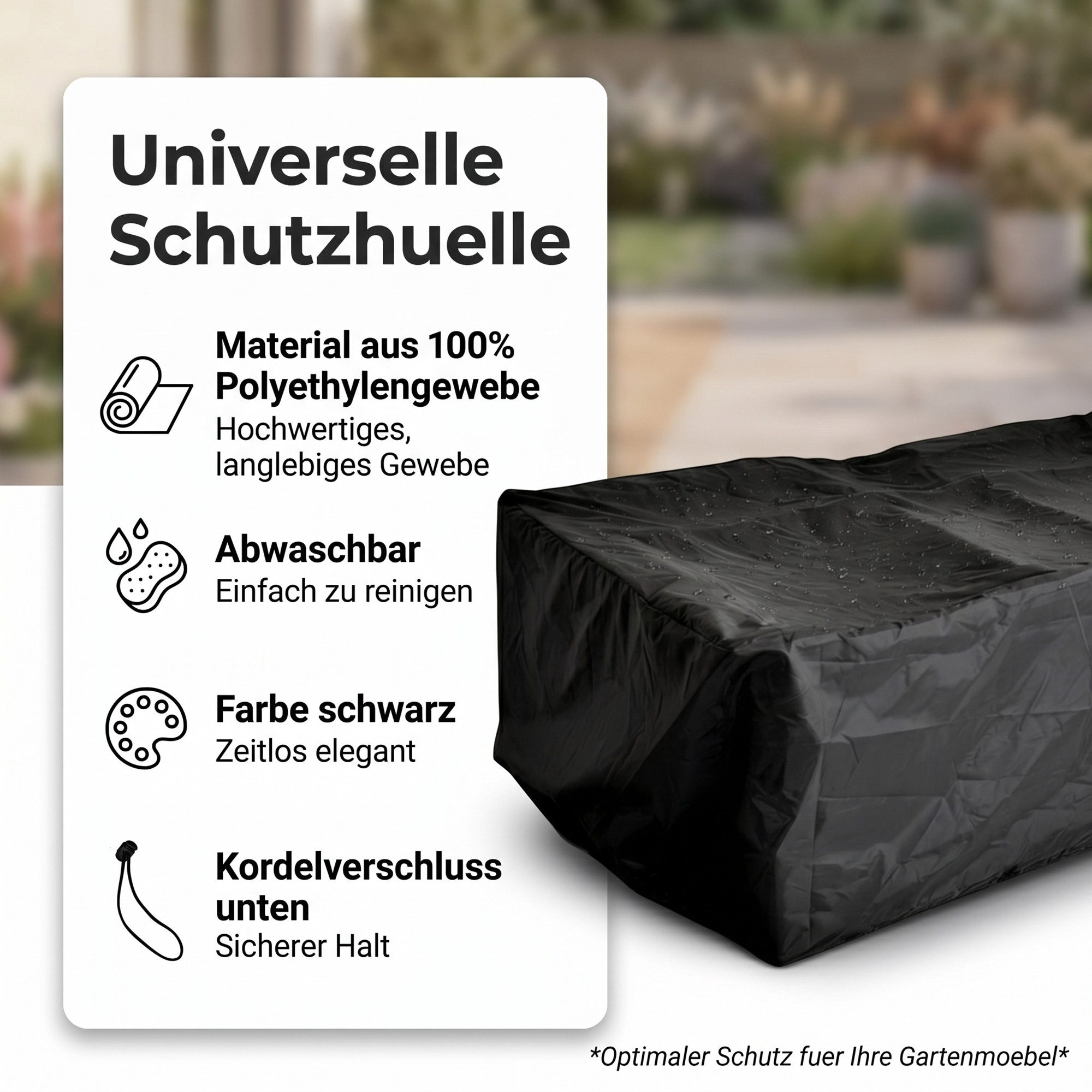 Mucola Gartenmöbel-Schutzhülle Schutzhülle 262x192x70 Abdeckplane Rattan Gartenmöbel Wetterschutz (Einzelartikel, 1-St., 1xSchutzhülle), Möbelschutzhülle