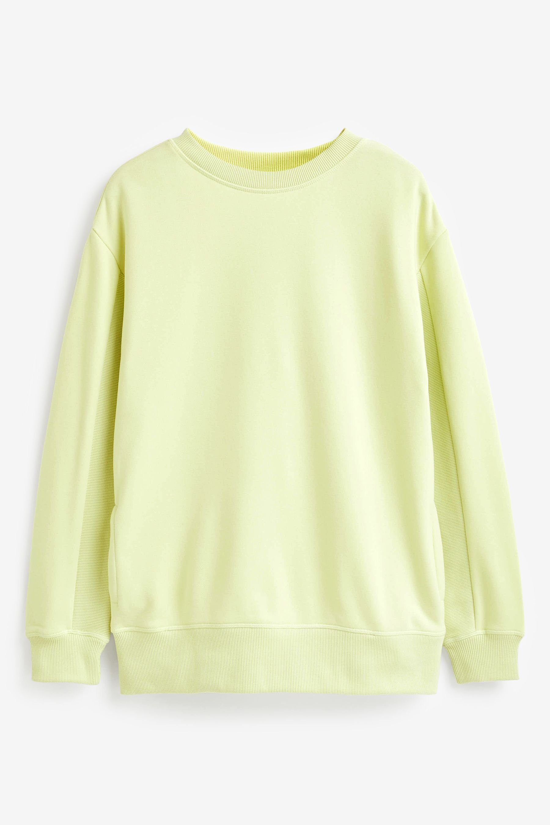 Active Rundhals-Sweatshirt langes Next Sports Green (1-tlg) Lime Longsweatshirt Next