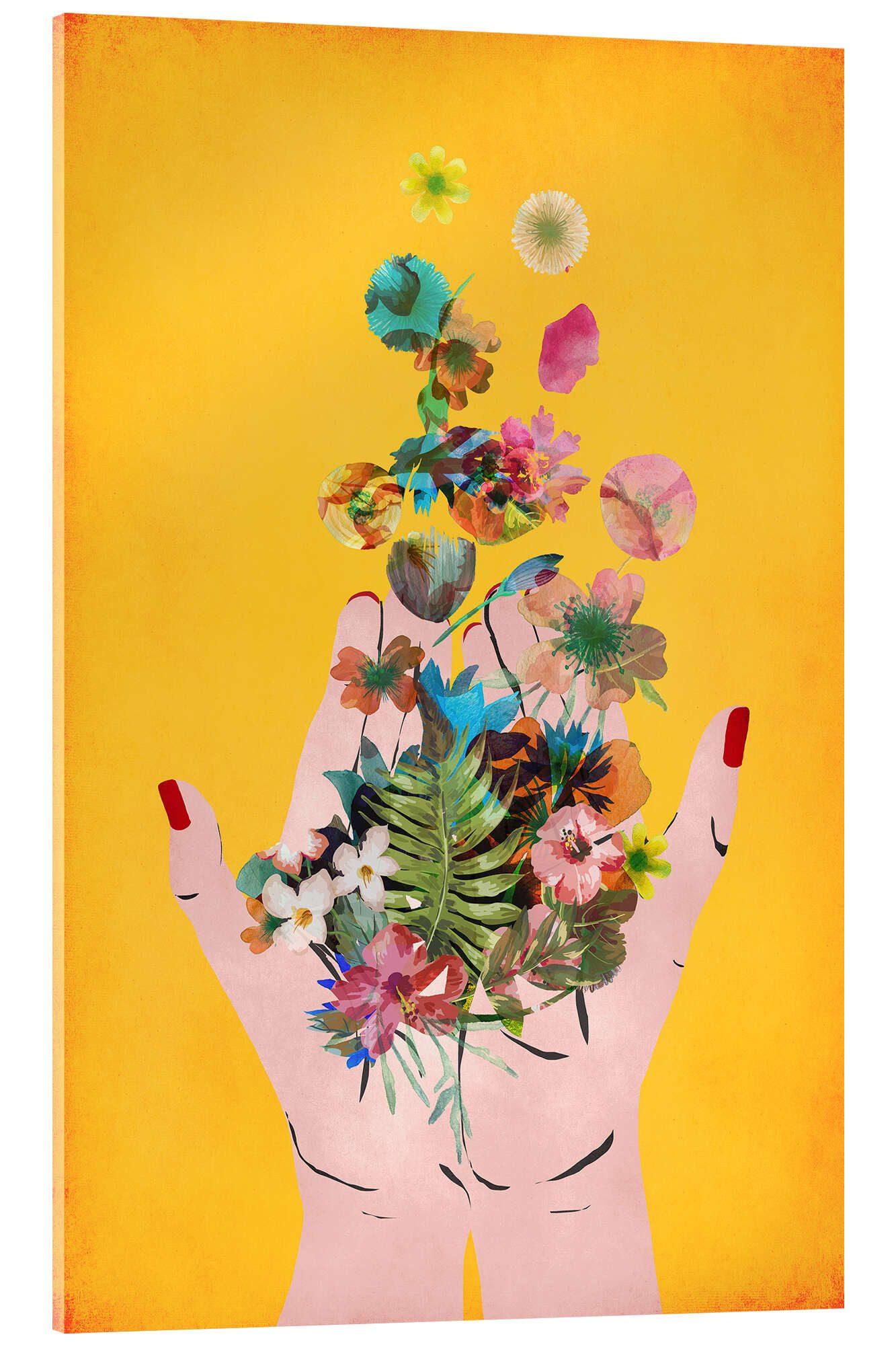 Posterlounge Wandbild Fridas Hände, gelb, treechild, erhältlich als Poster, Leinwandbild, Wandsticker oder Acrylglasbild