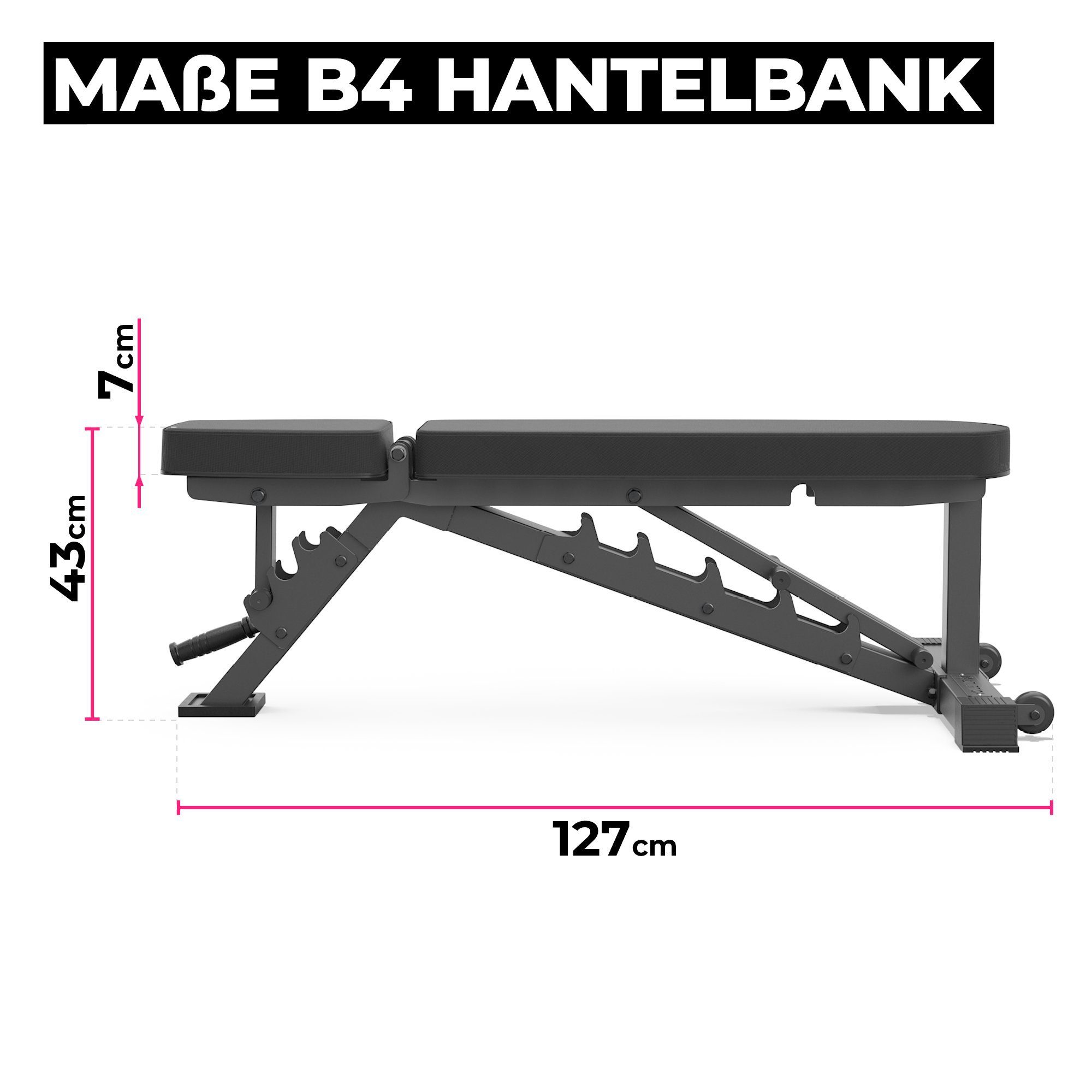 30 kg Hantelbank, B4 450 kg ATLETICA Verstellbare Bis Hantelbank belastbar, schwer