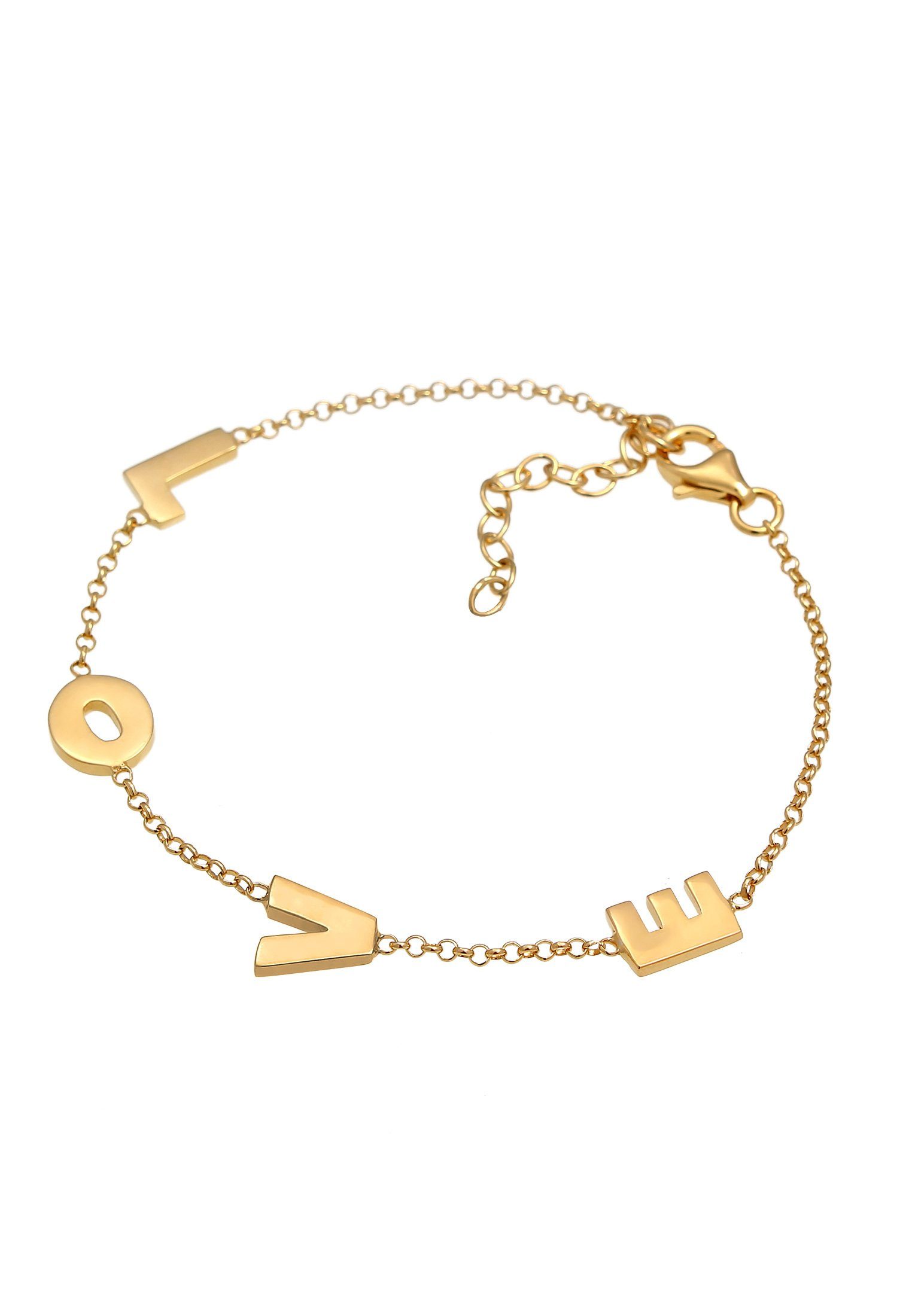 Trend Love-Schriftzug Liebe 925er Armband Love Silber, Gold Elli Wording