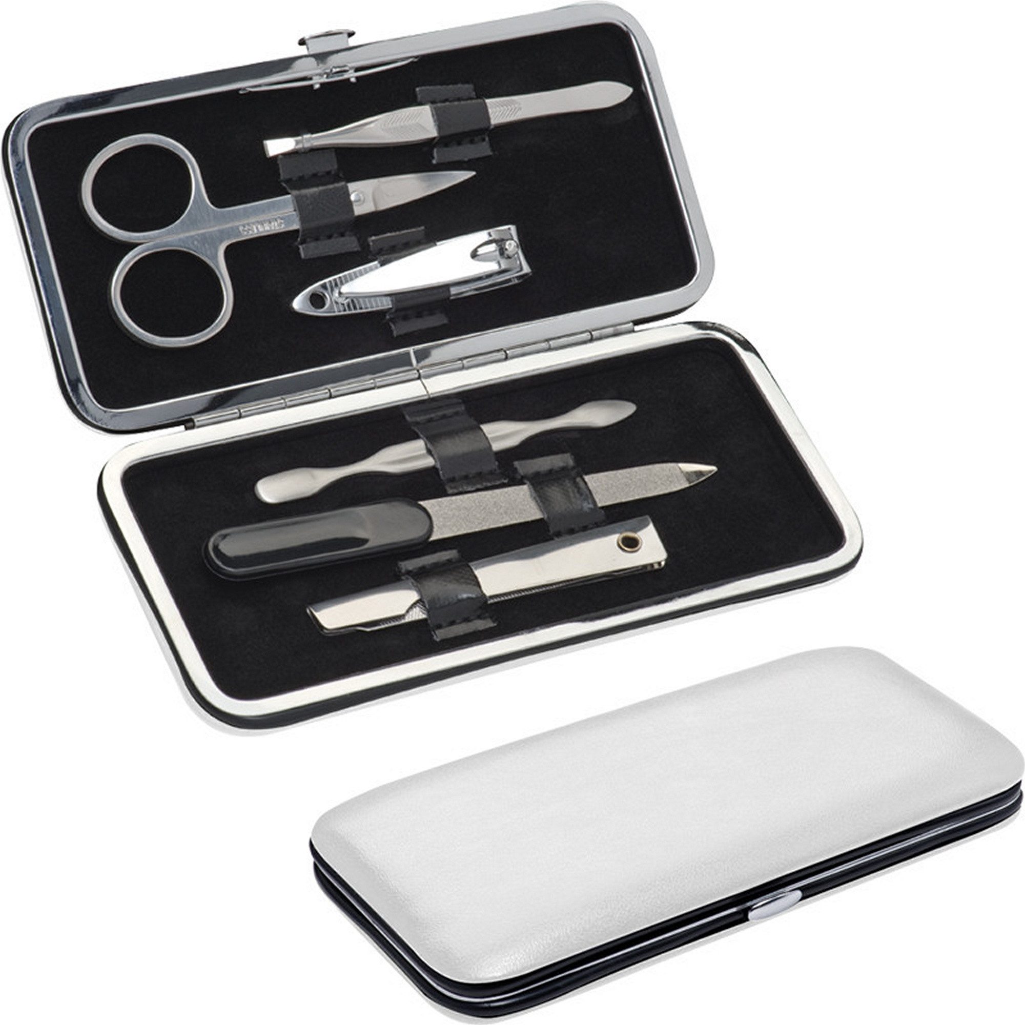 Macma Maniküre-Etui Hochwertiges Maniküre-Set im Etui / 7-teilig / Farbe: weiß