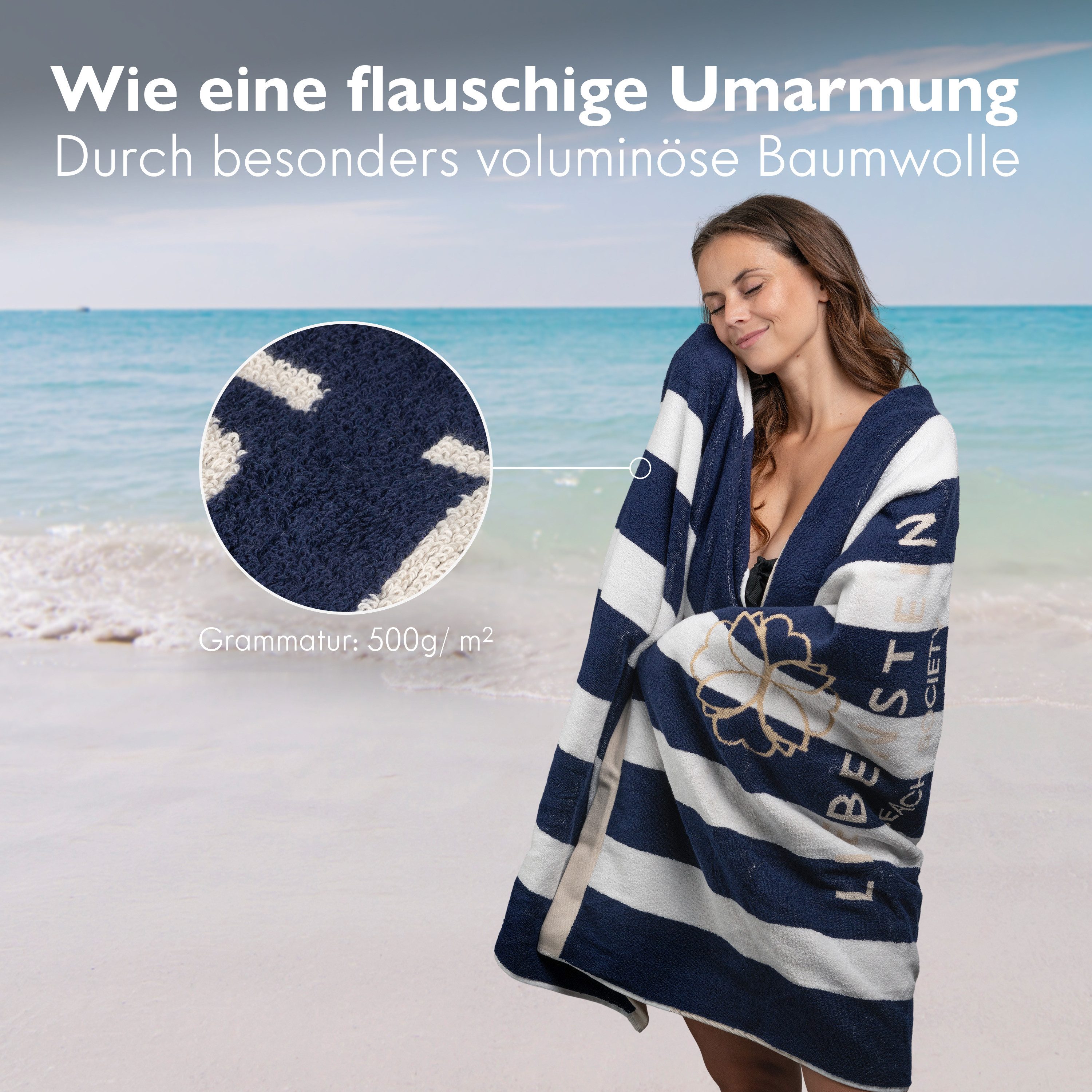 Liebenstein Strandtuch Premium Badetuch aus Baumwolle, Weiches Reisehandtuc günstig online kaufen