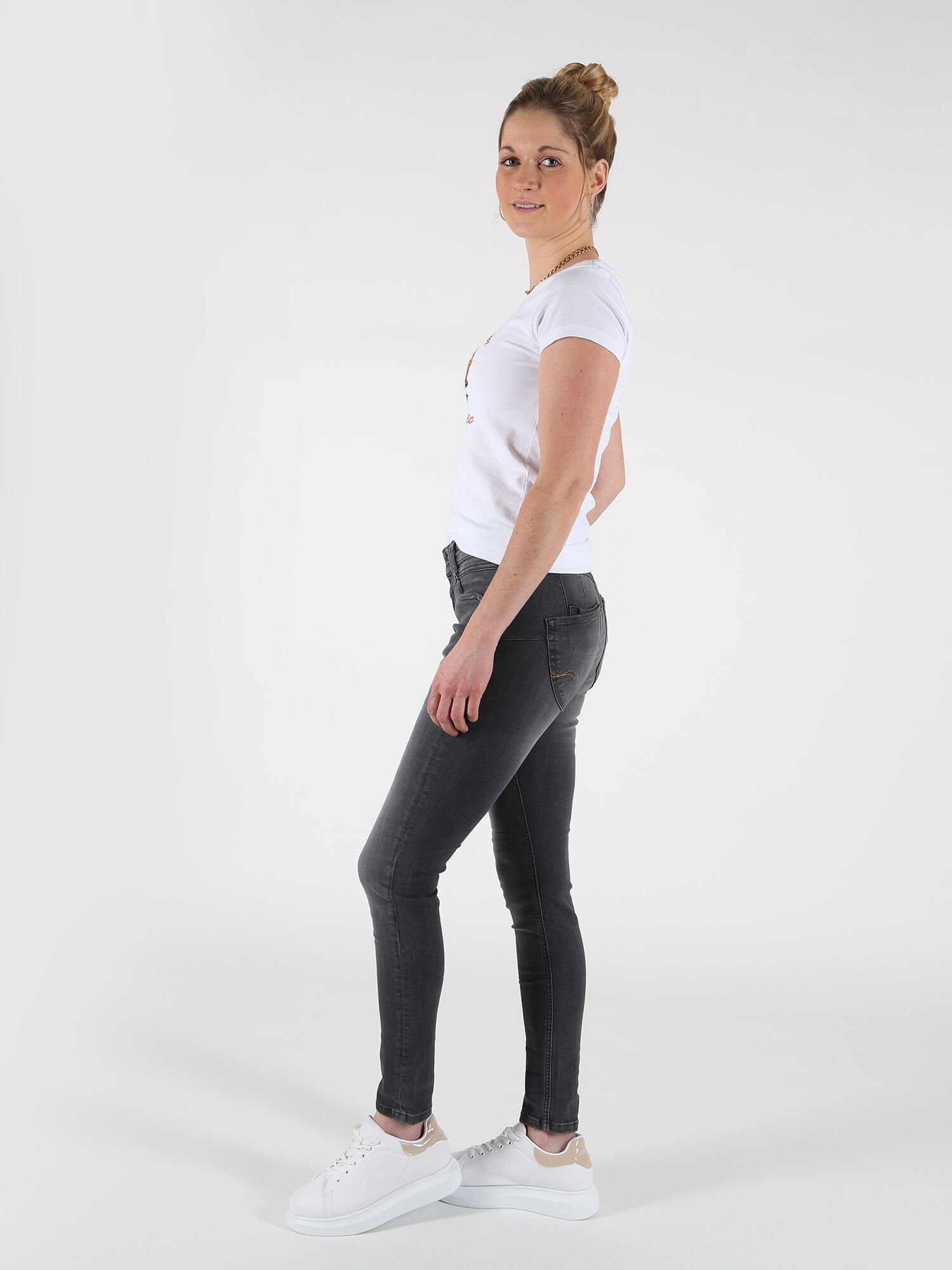 Miracle Skinny-fit-Jeans Florencia Denim Grey of