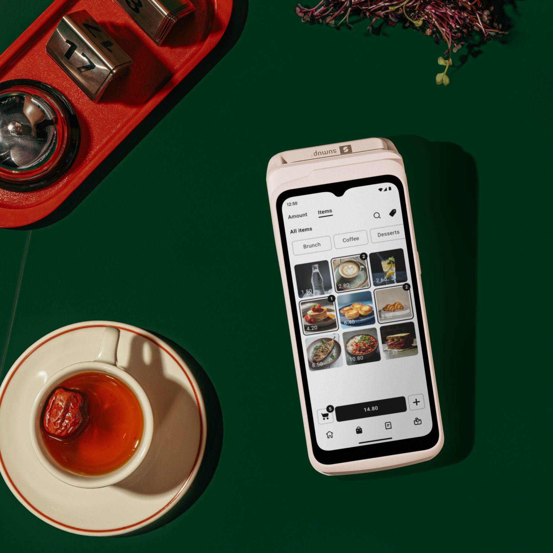 SumUp Kassensystem Terminal, alle Zahlungsarten (kontaktlos, Chip & PIN, Bar)