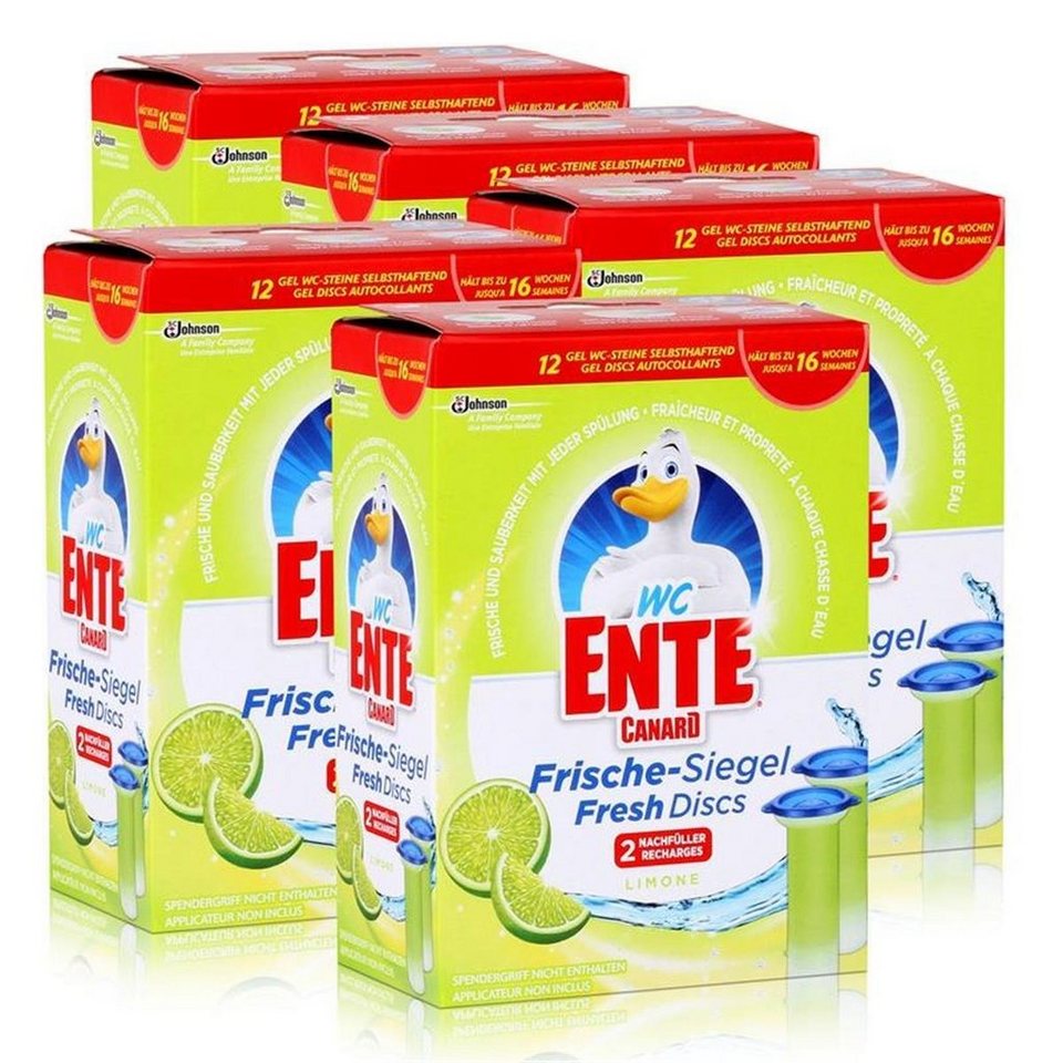WC Ente 5x WC Ente Frische Siegel Nachfüller Limone WC-Reiniger