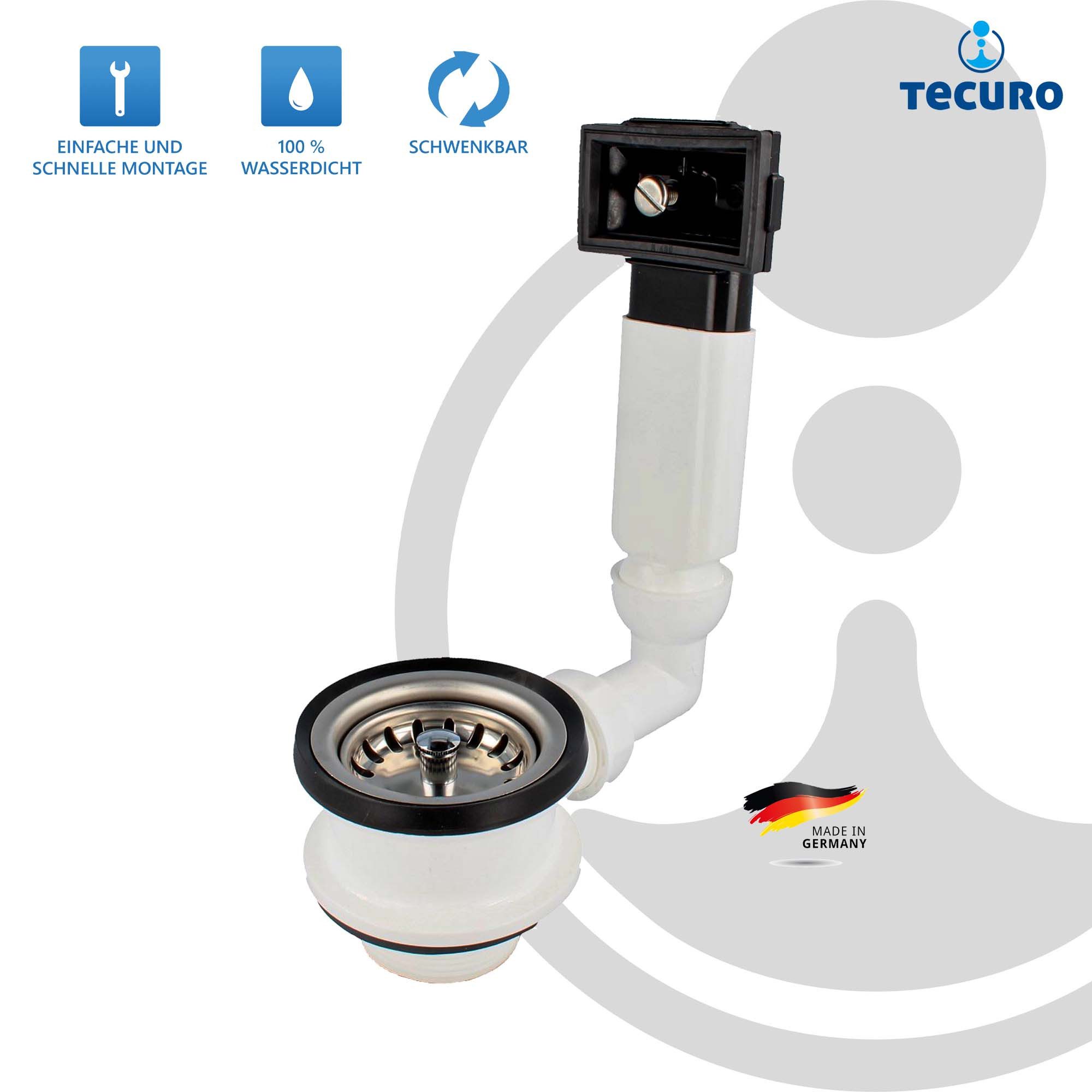 tecuro Siphon Spülen-Siebkorbventil Ø 70 mm günstig online kaufen