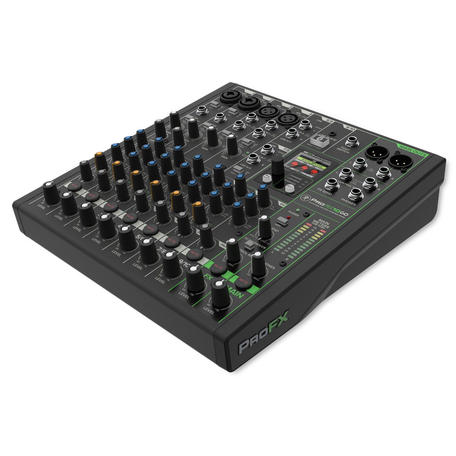 Mackie Mischpult ProFX10 GO akkubetriebener Analogmixer Digitales Aufnahmegerät