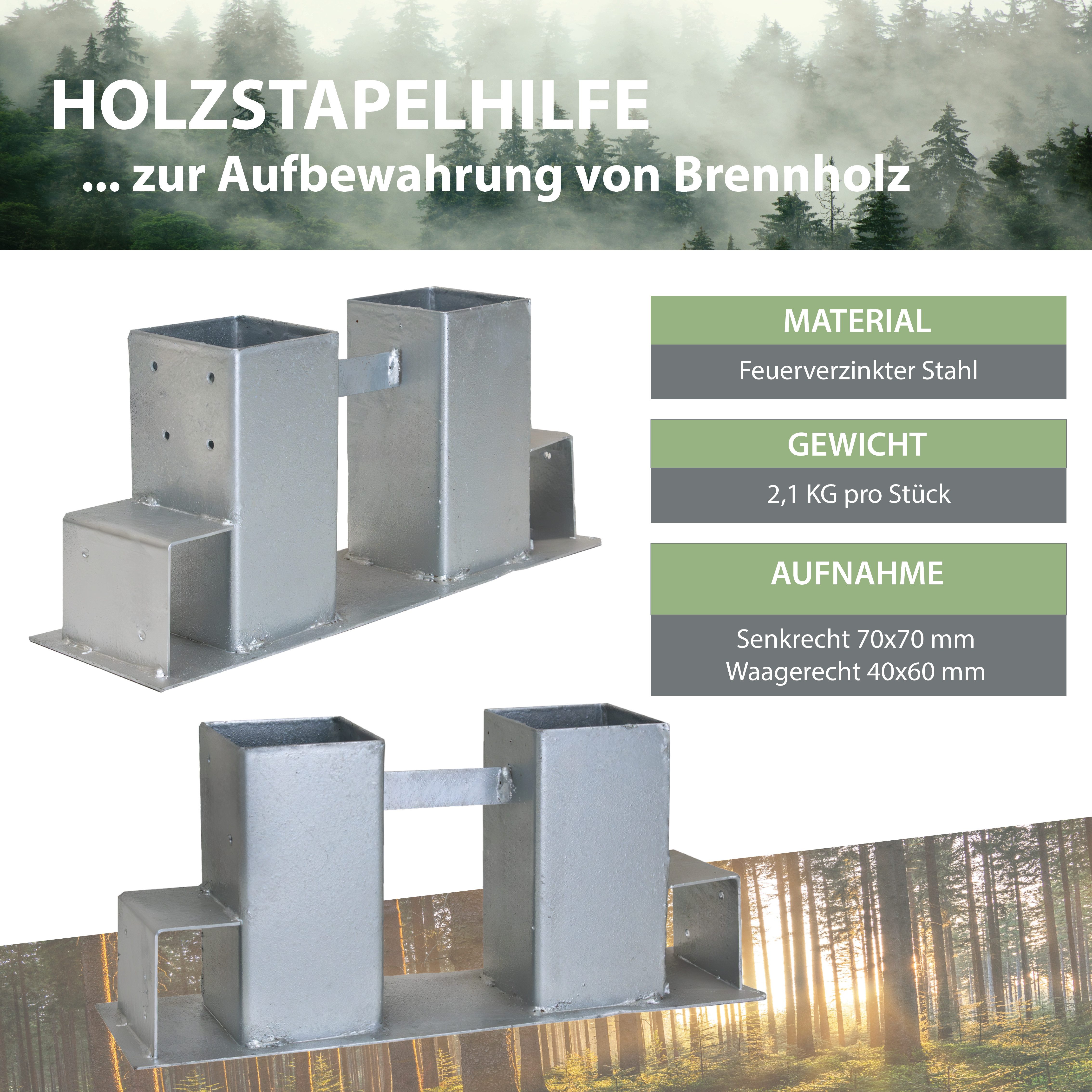 TRUTZHOLM Kaminholzregal Holzstapelhilfe Stapelhilfe Holzstapelhalter Kamin günstig online kaufen