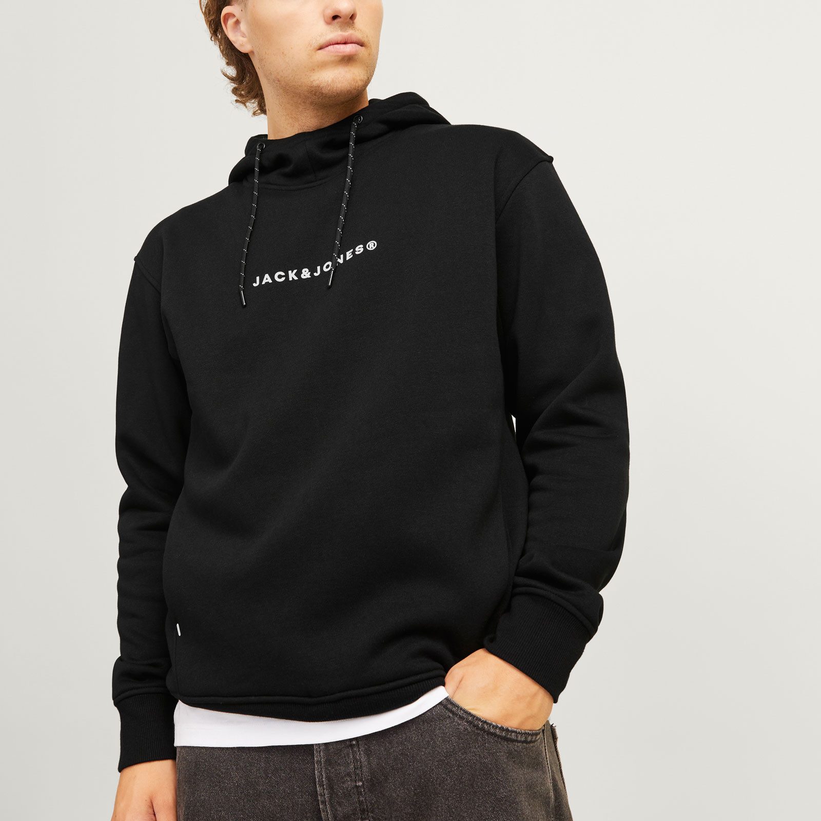 Jack & Jones Kapuzensweatshirt JJTree Sweat Hood mit Markenschriftzug auf d günstig online kaufen