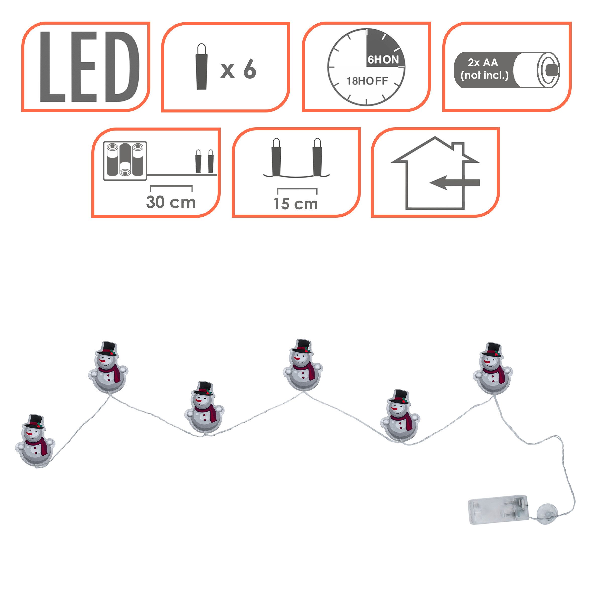 Spetebo LED-Dekofigur LED Figuren Fensteraufkleber Lichterkette 100 cm (Anzahl, 1 St., Stück), mit Timer – Bild 3 von 5