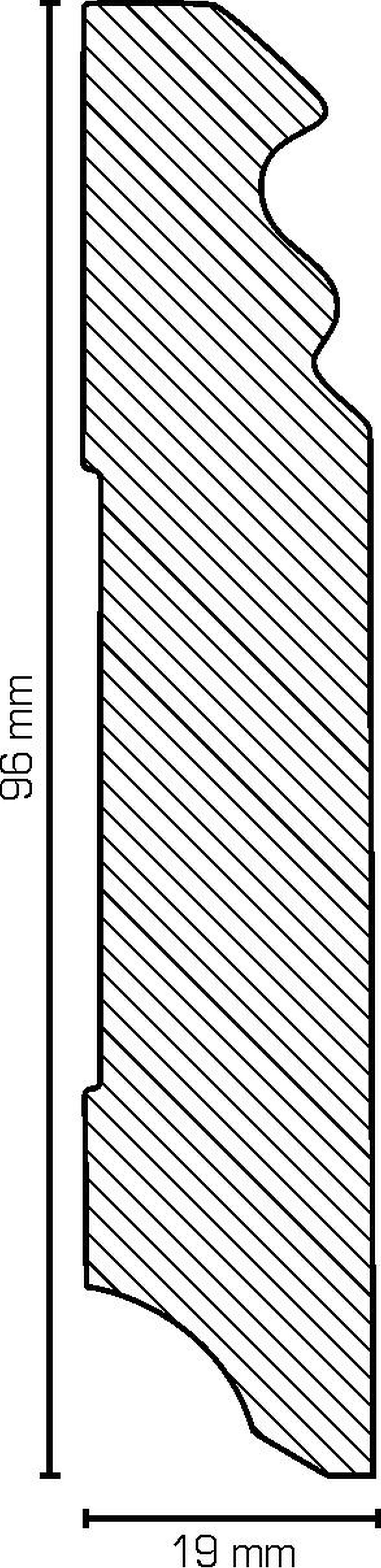 Südbrock Sockelleiste Sockelleiste MDF Hamburger Profil 19 x 96 in RAL 9016, L: 250 cm, H: 9.6 cm, 1-St.