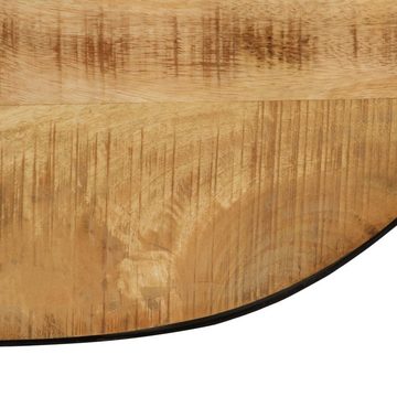 furnicato Couchtisch Oval Raues Mango-Massivholz und Stahl 100 cm