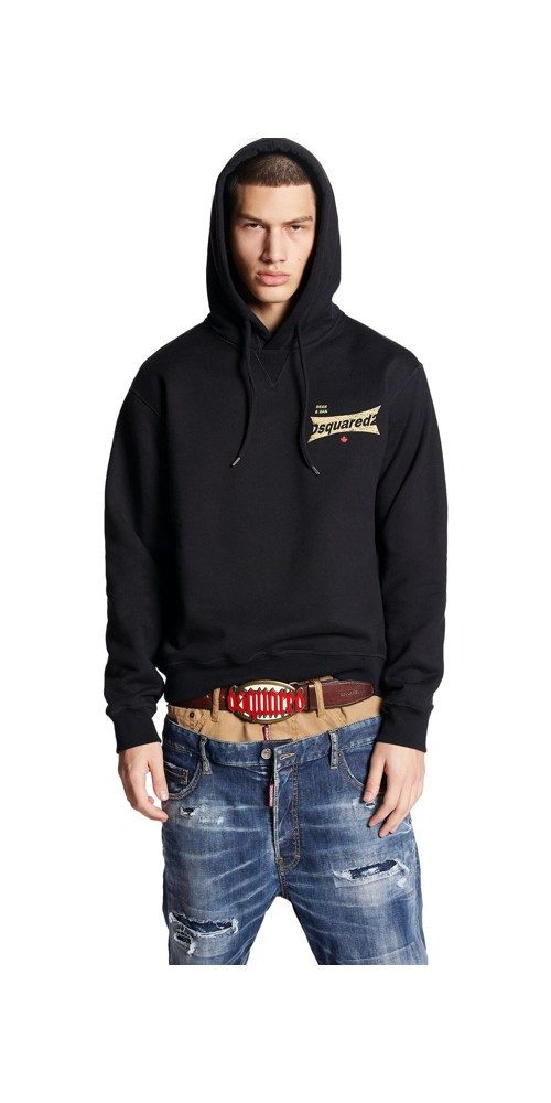 Rundhalspullover Dsquared2 Cool Hoodie Schwarz Herren