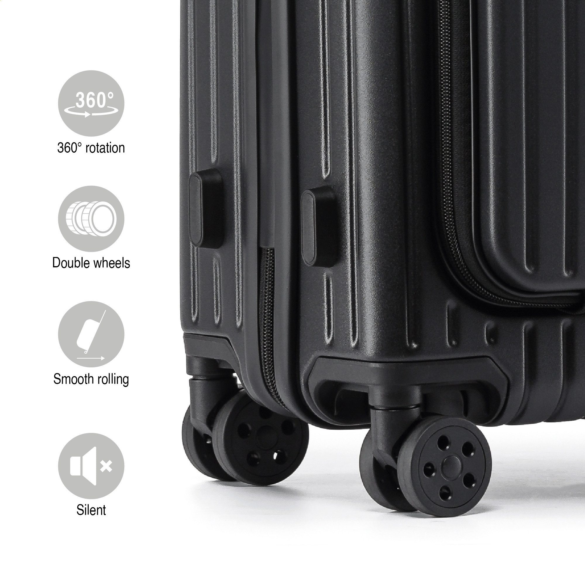KOFA Handgepäckkoffer MUNICH, 55cm Laptopfach 100% Polycarbonat-Hartschale, 4 Rollen, TSA Schloss – Bild 5 von 5