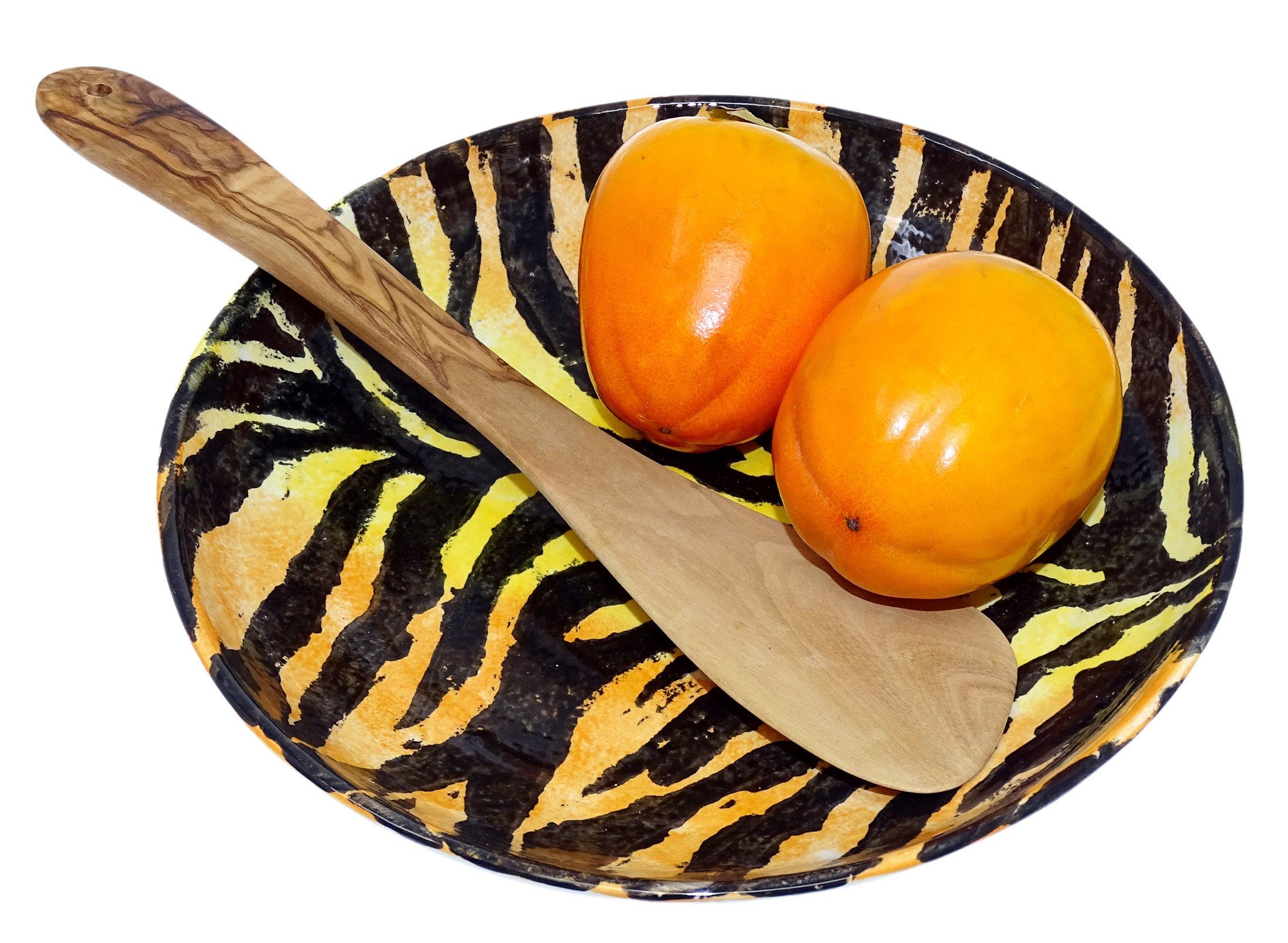 Tiger, Pastateller, 24 cm Servierteller Lashuma Keramik, Ø Servierschüssel Tiefer rund